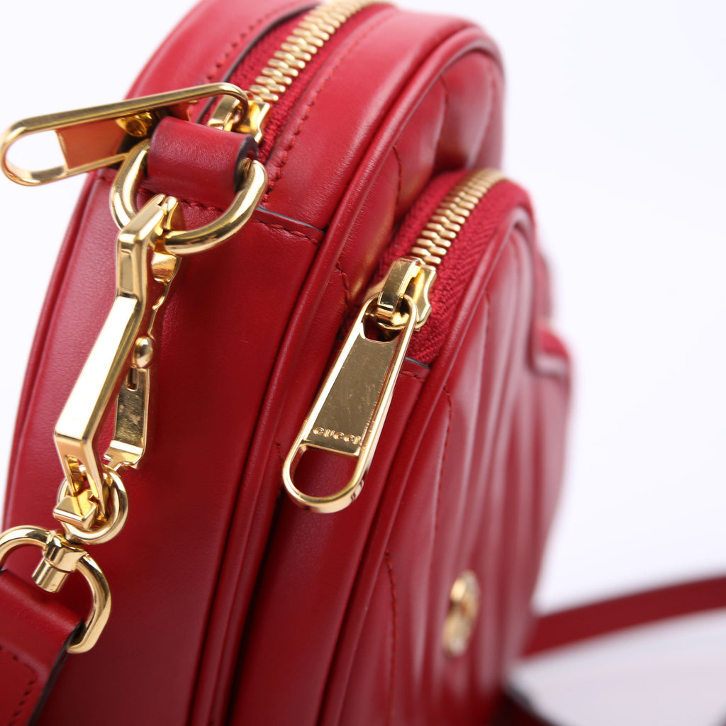 Gucci 751628 Interlocking G Mini Heart Bag Red