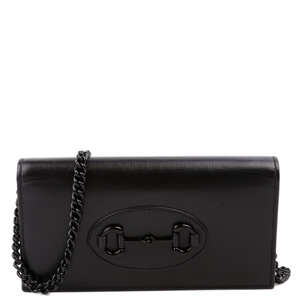 Gucci 621892 Horsebit 1955 Wallet W/ Chain Black