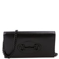 Gucci 621892 Horsebit 1955 Wallet W/ Chain Black