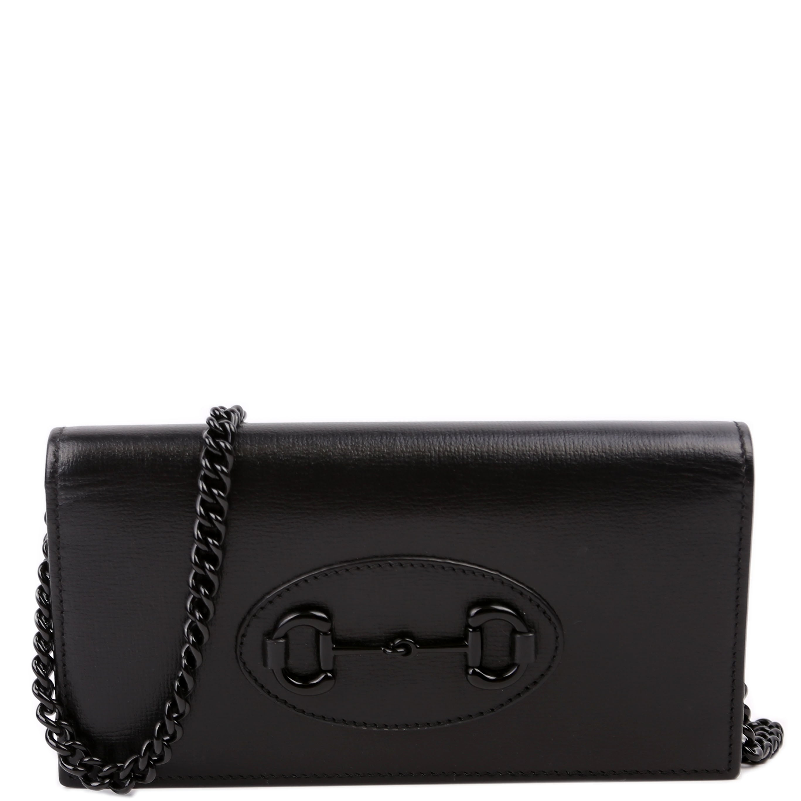 Gucci 621892 Horsebit 1955 Wallet W/ Chain Black
