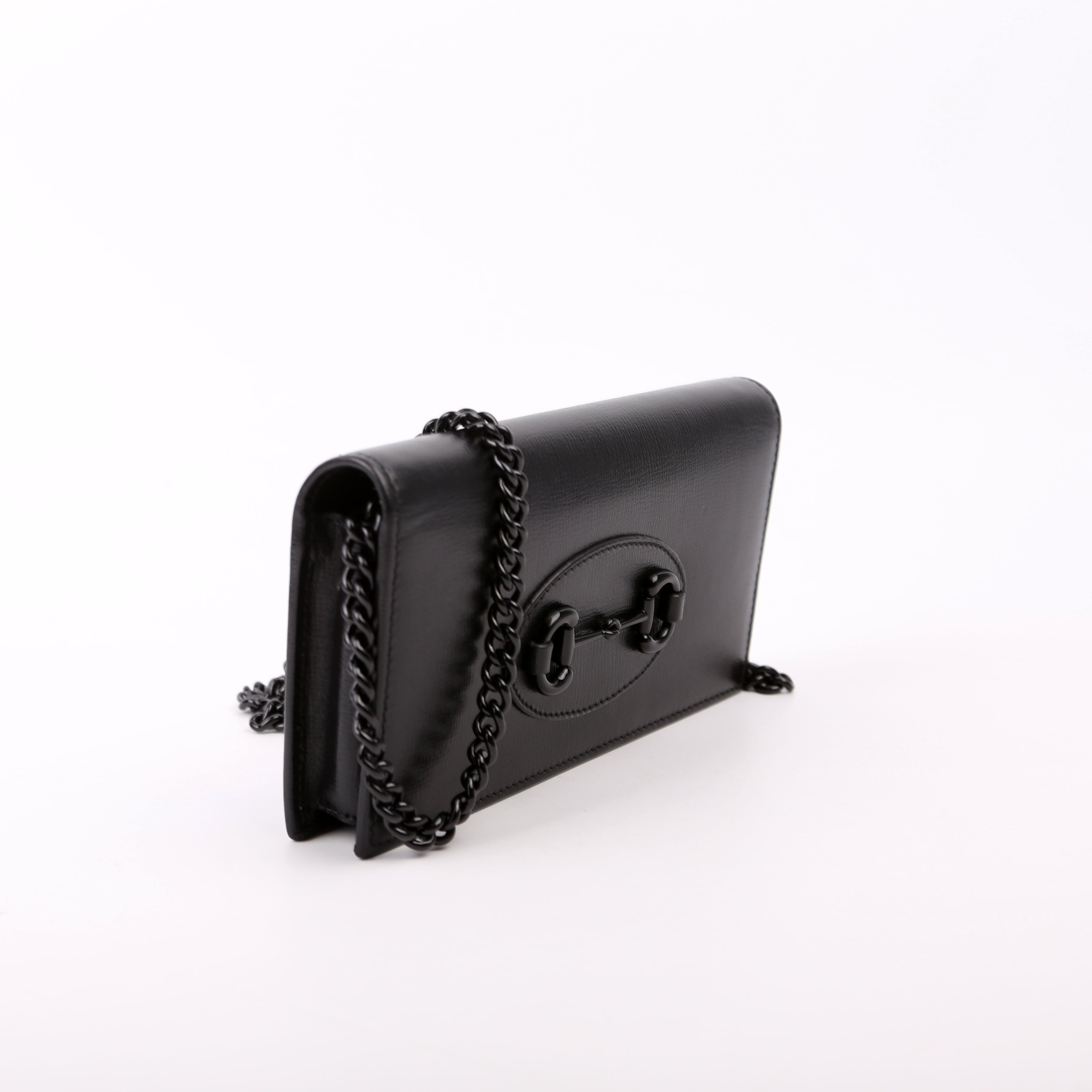 Gucci 621892 Horsebit 1955 Wallet W/ Chain Black