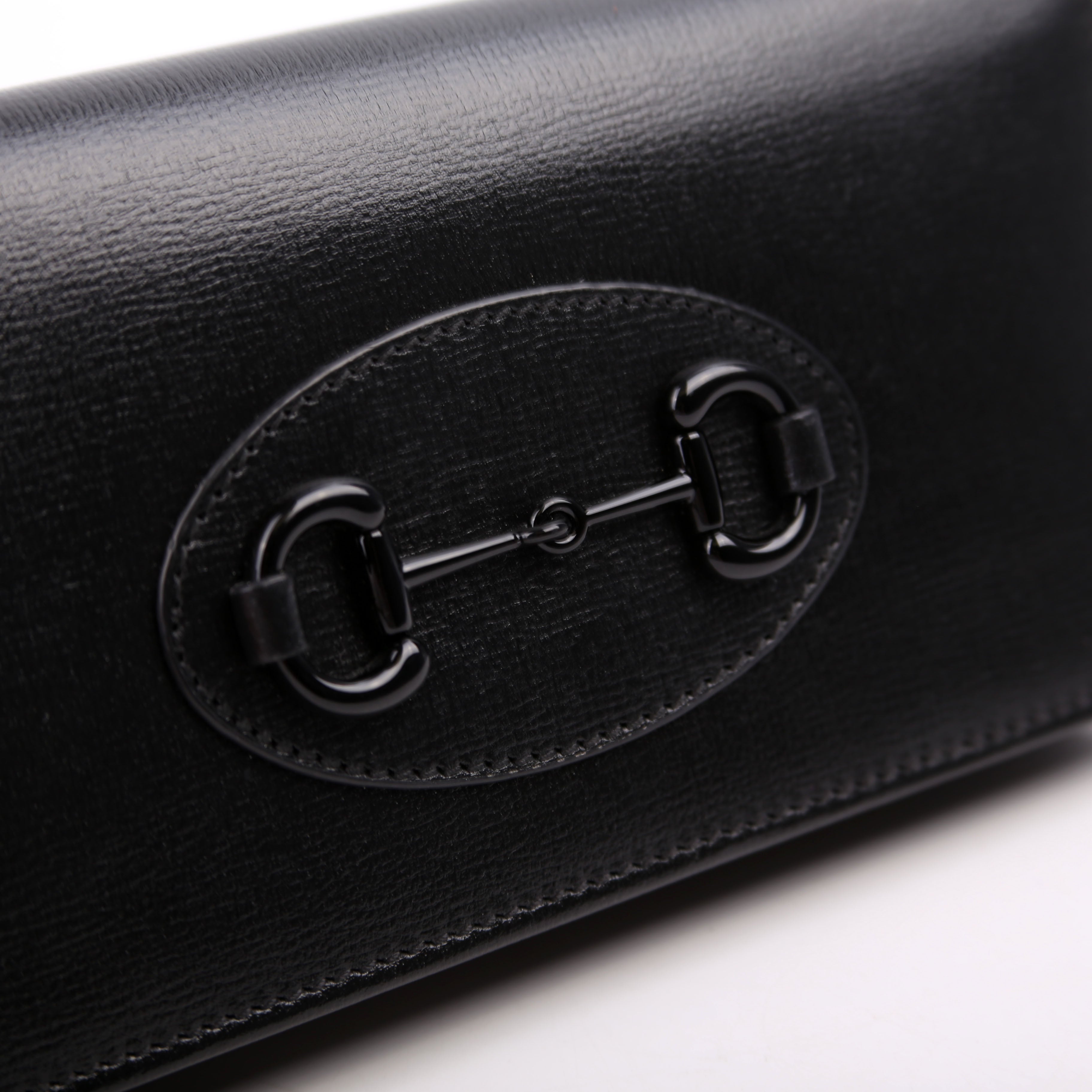 Gucci 621892 Horsebit 1955 Wallet W/ Chain Black