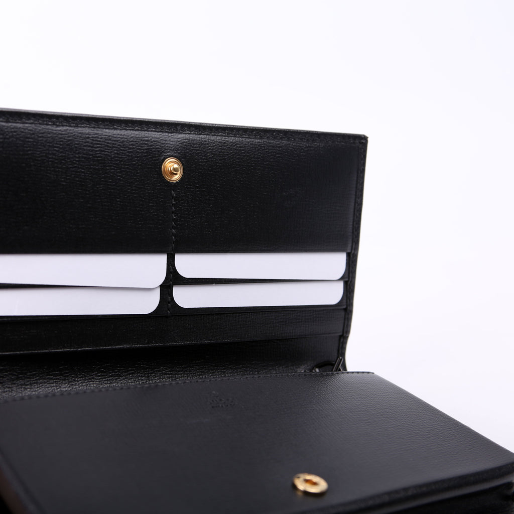 Gucci 621892 Horsebit 1955 Wallet W/ Chain Black