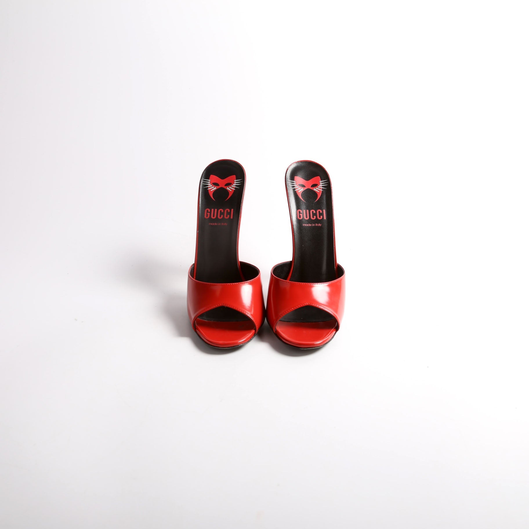 Scarlet Polished Calf Mules Size 39.5 Red