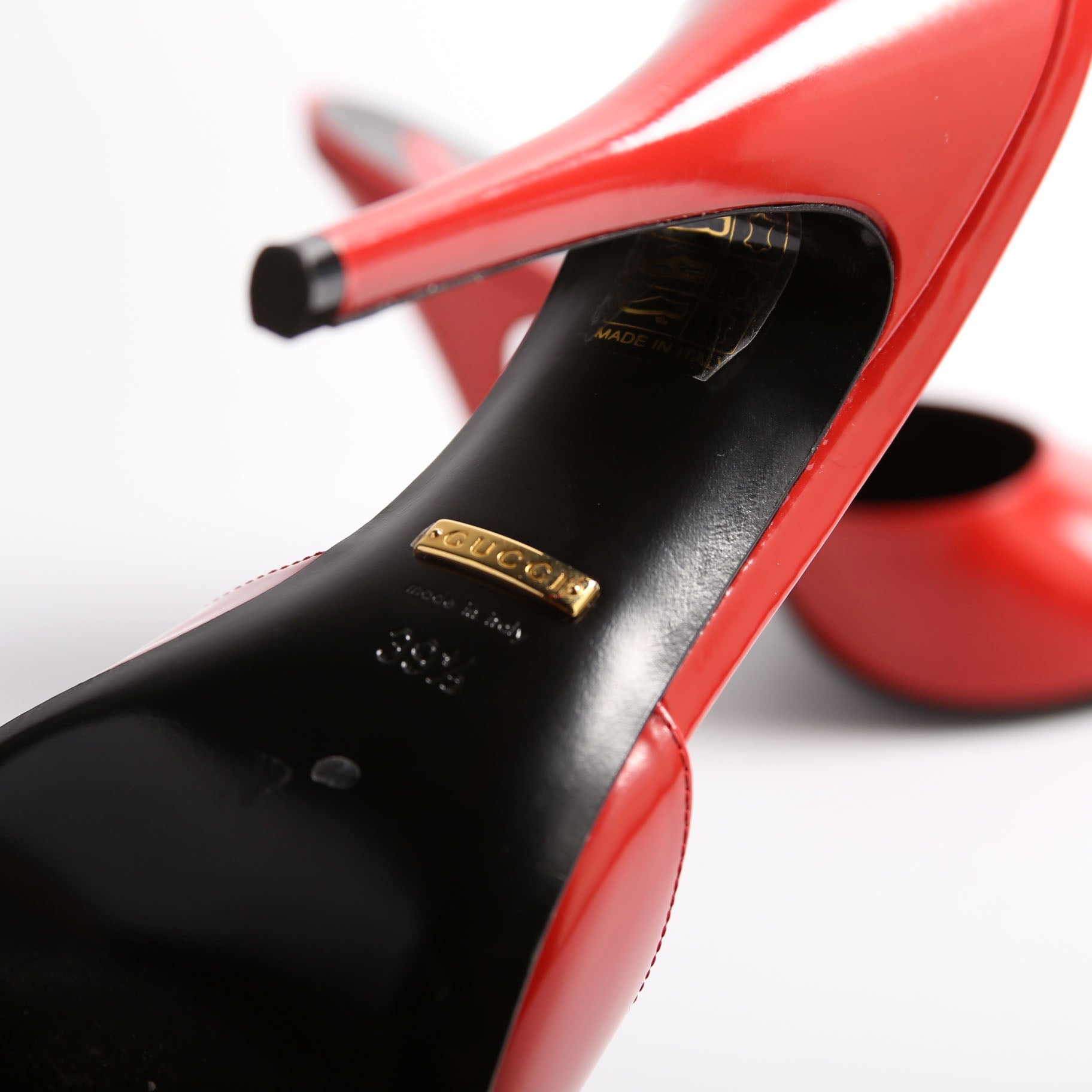 Scarlet Polished Calf Mules Size 39.5 Red