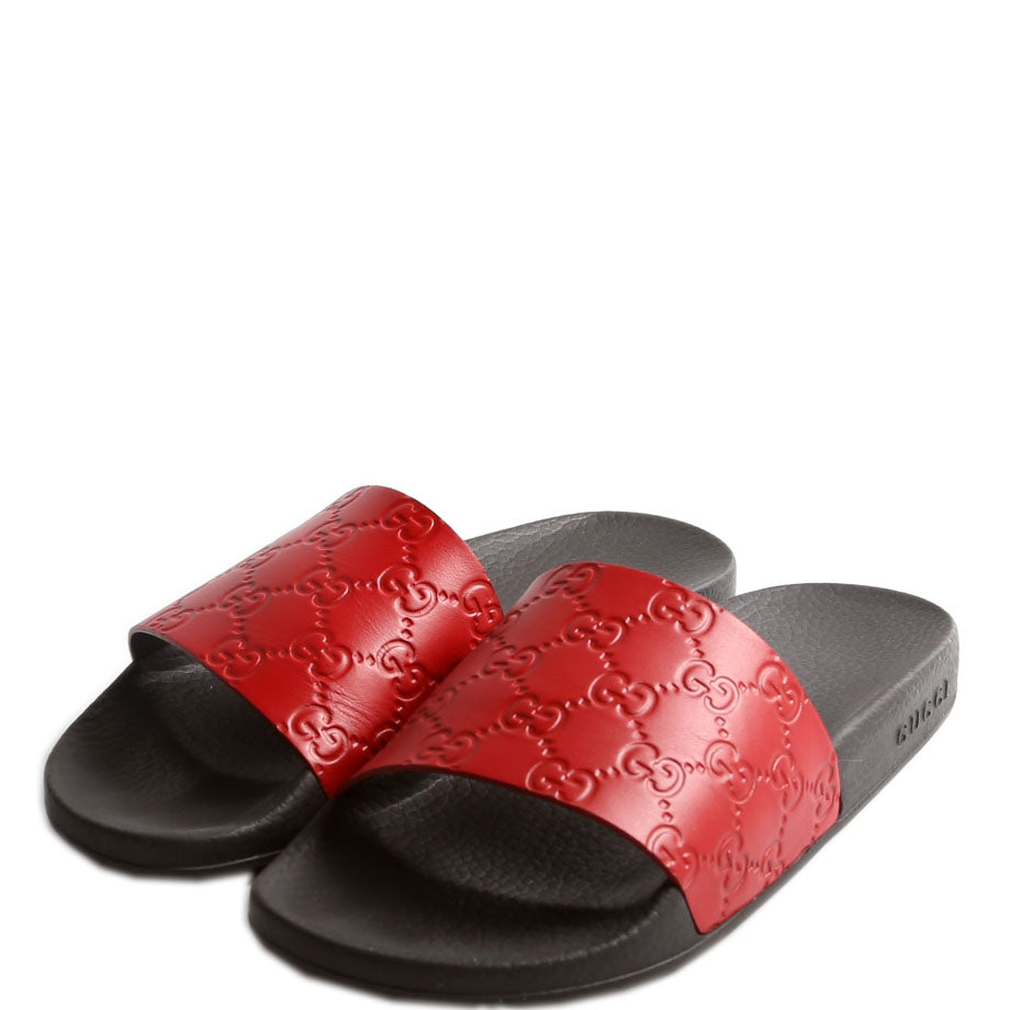 Guccissima Rubber Slides Size 39 Red