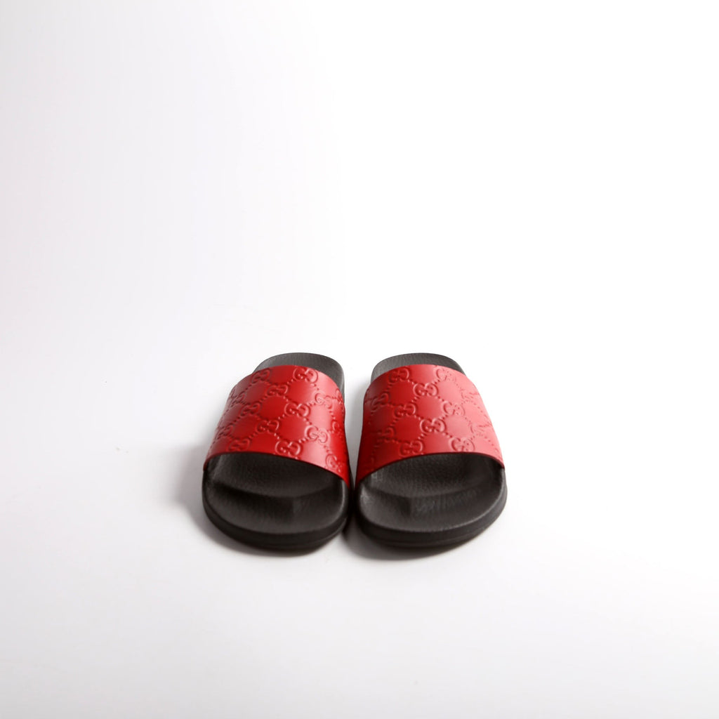 Guccissima Rubber Slides Size 39 Red