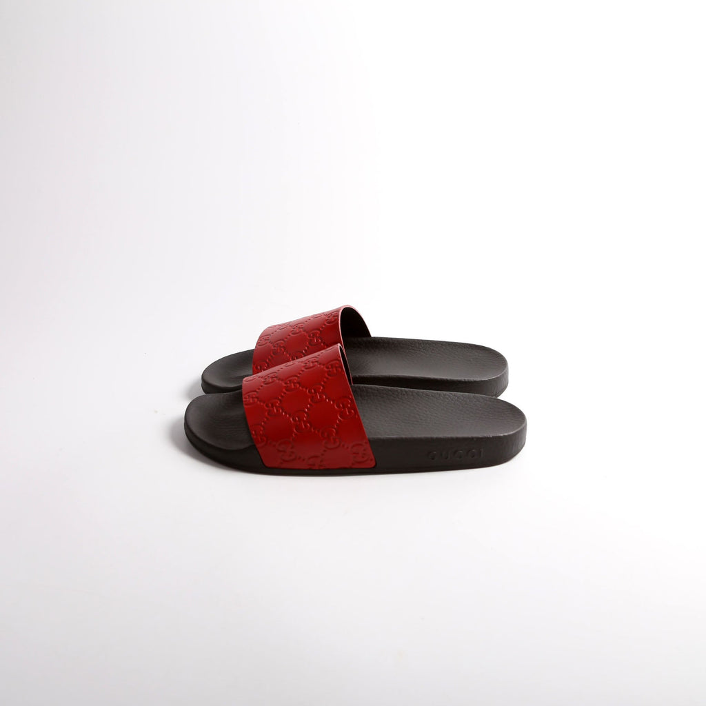 Guccissima Rubber Slides Size 39 Red