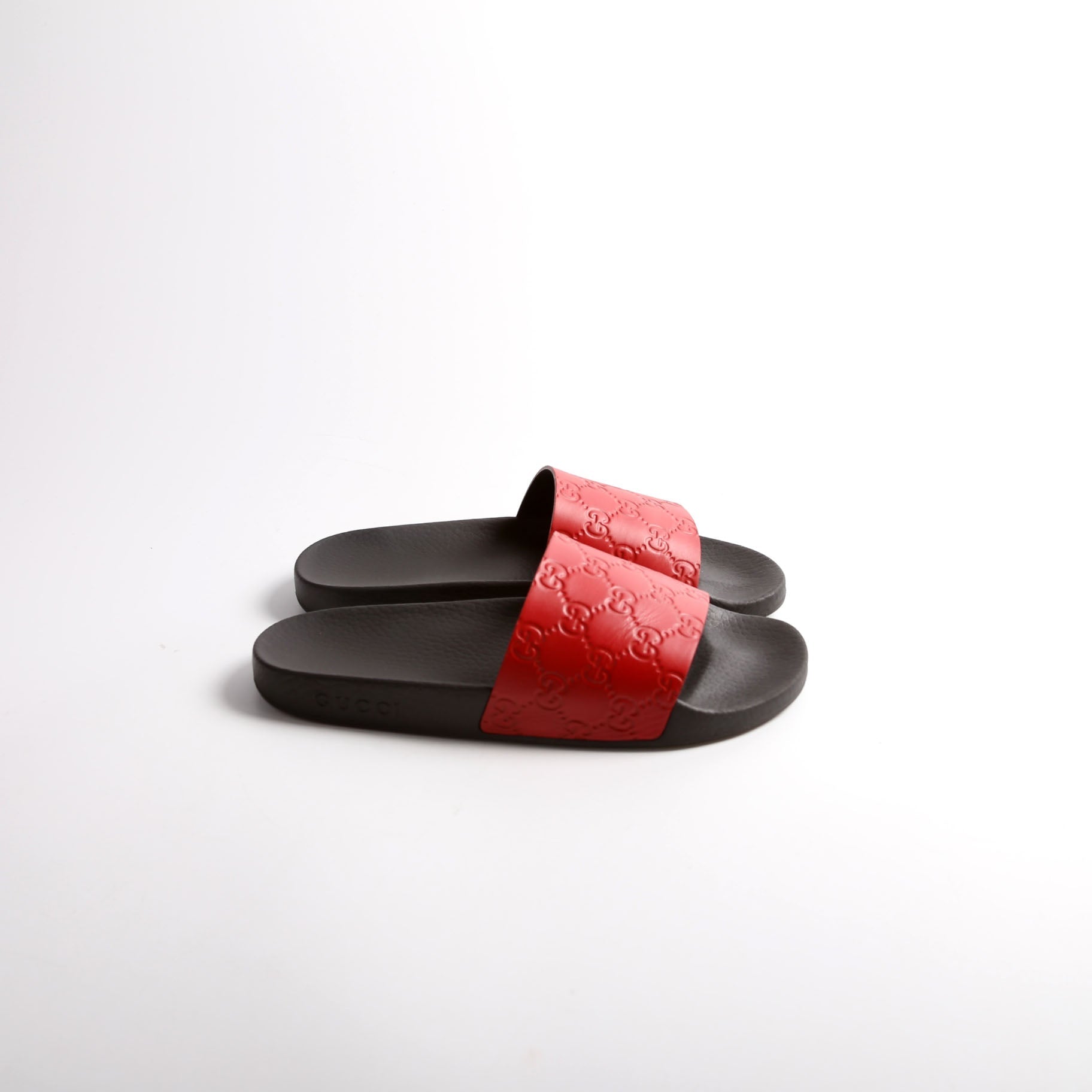 Guccissima Rubber Slides Size 39 Red