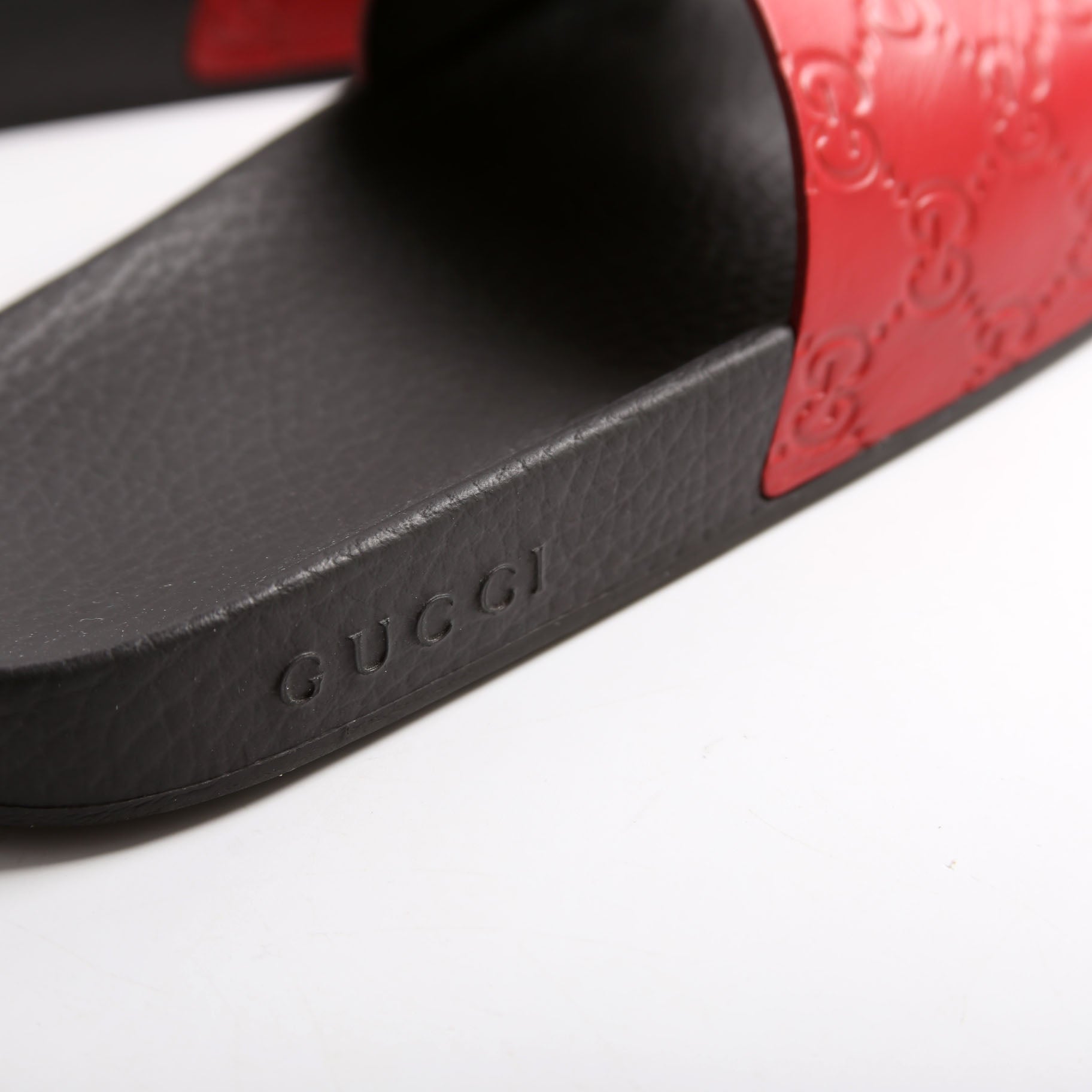 Guccissima Rubber Slides Size 39 Red