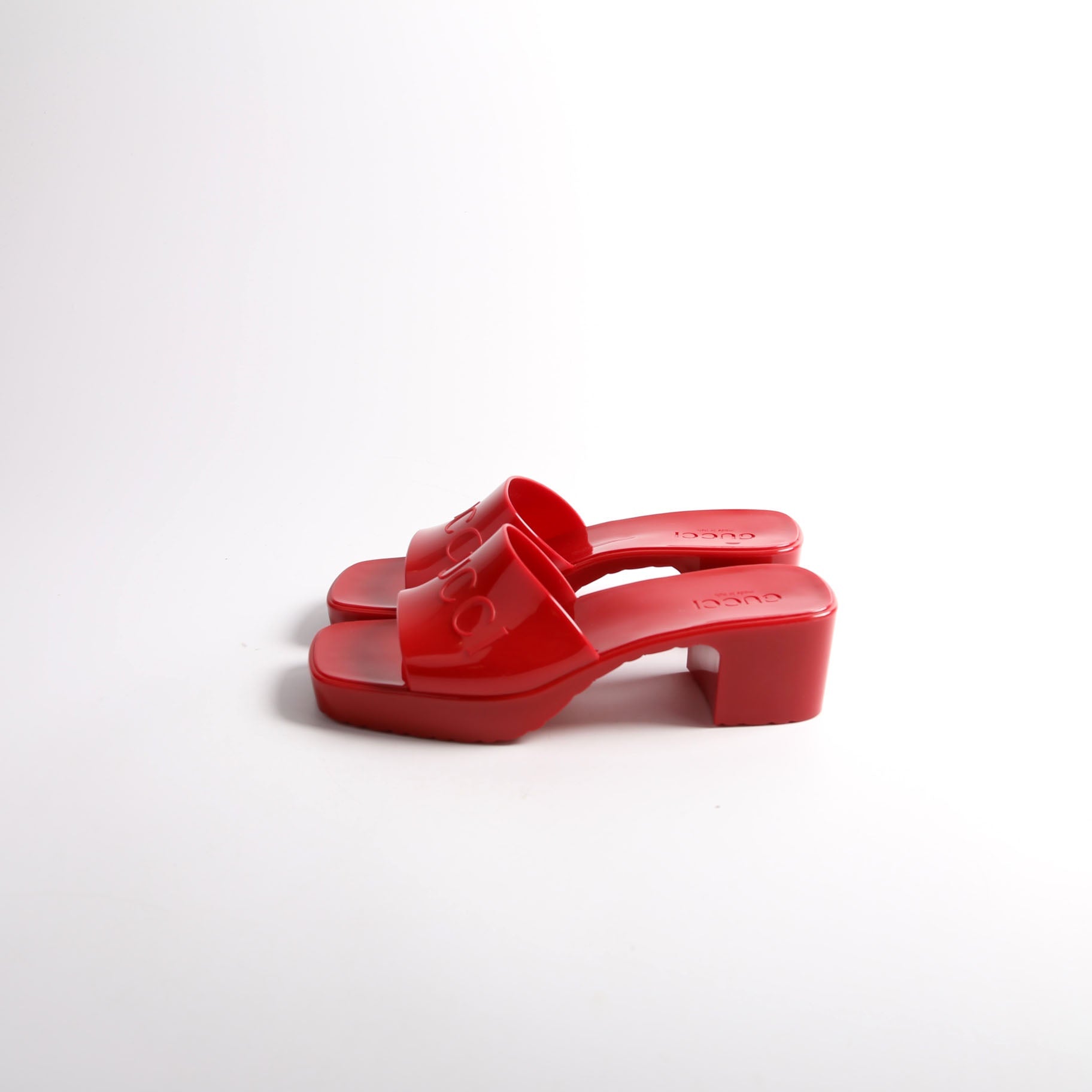 Logo Rubber Slides Size 39 Red