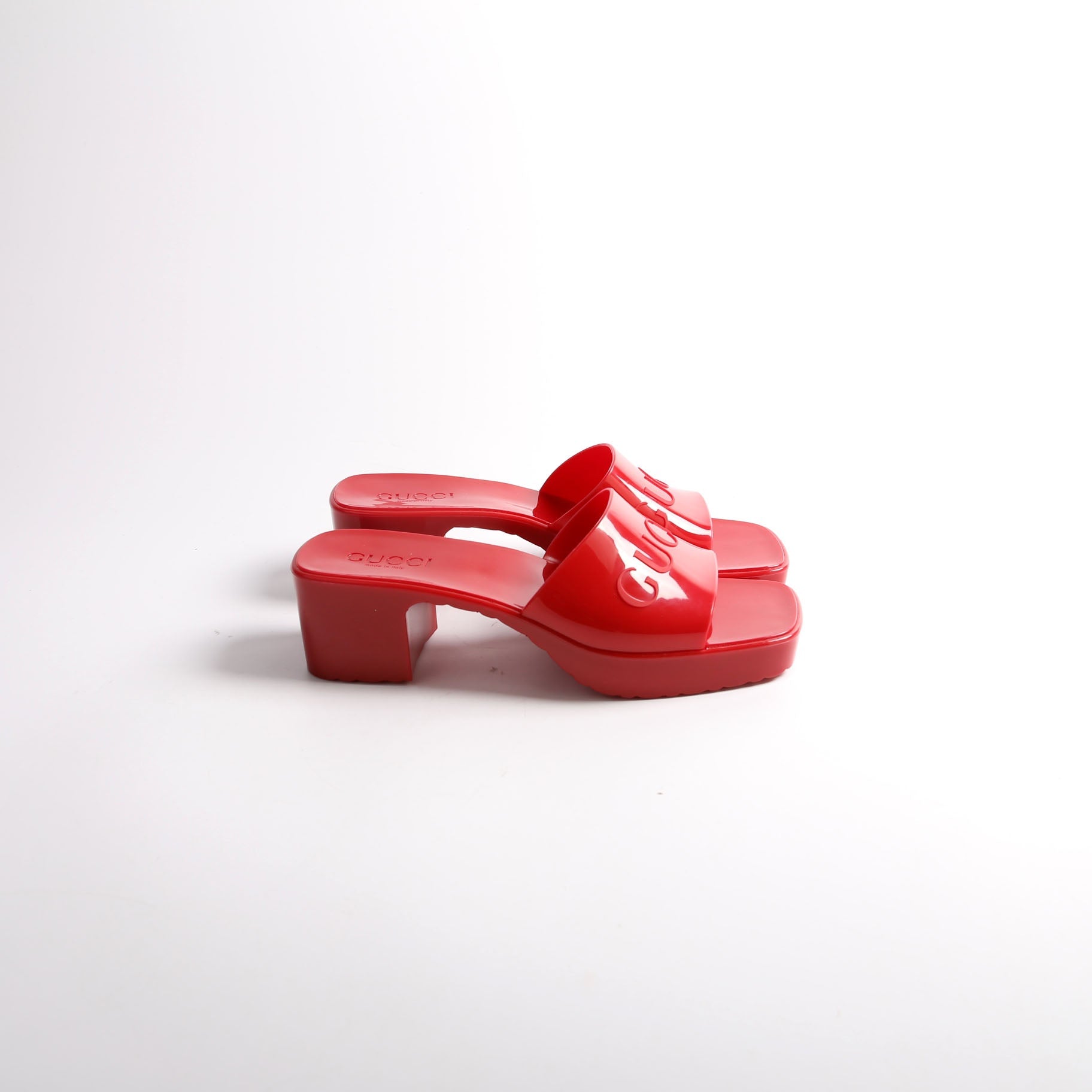 Logo Rubber Slides Size 39 Red
