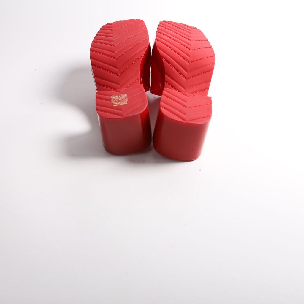 Logo Rubber Slides Size 39 Red