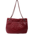 Timeless CC Soft Caviar Tote 14M Burgundy