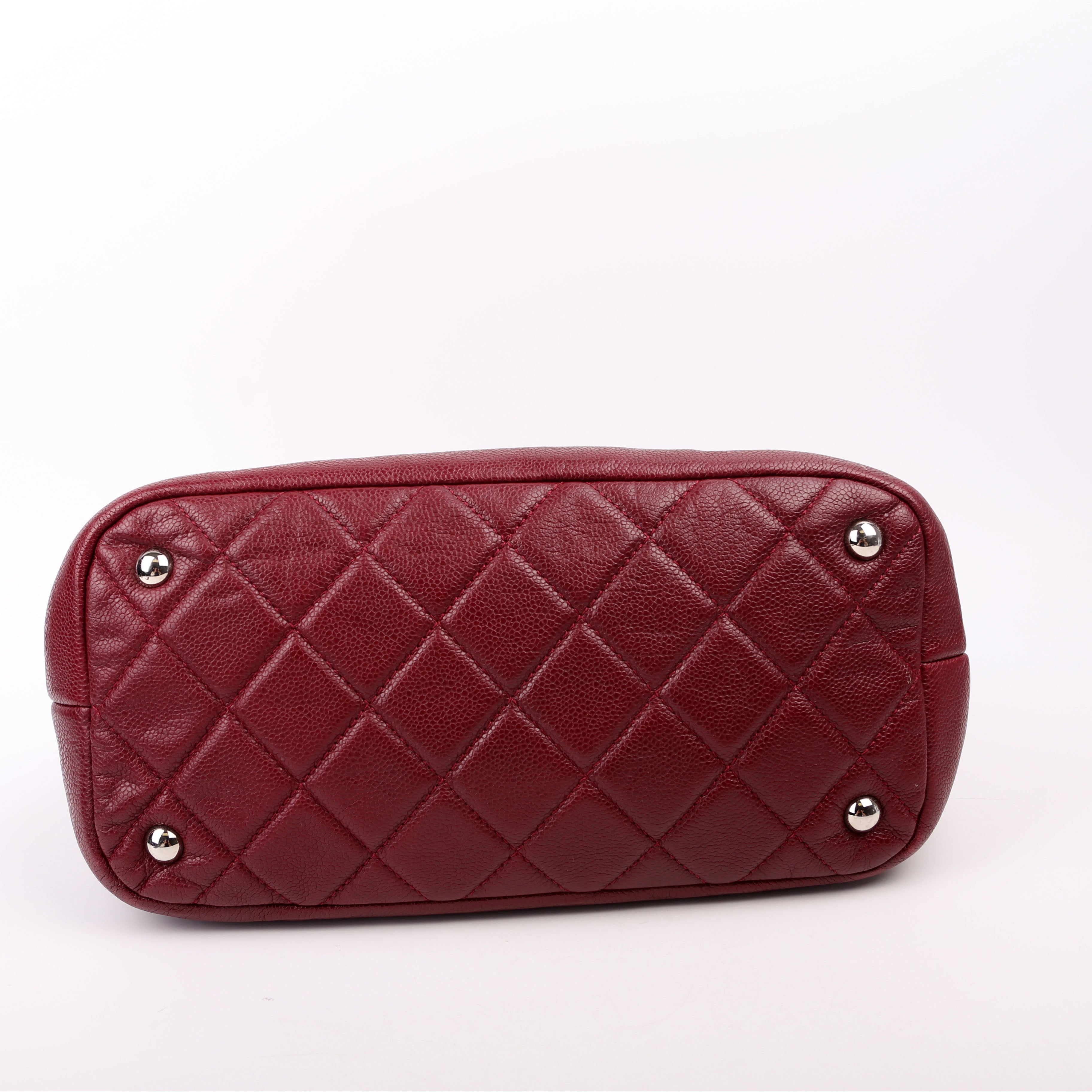 Timeless CC Soft Caviar Tote 14M Burgundy
