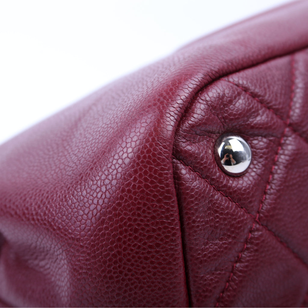 Timeless CC Soft Caviar Tote 14M Burgundy