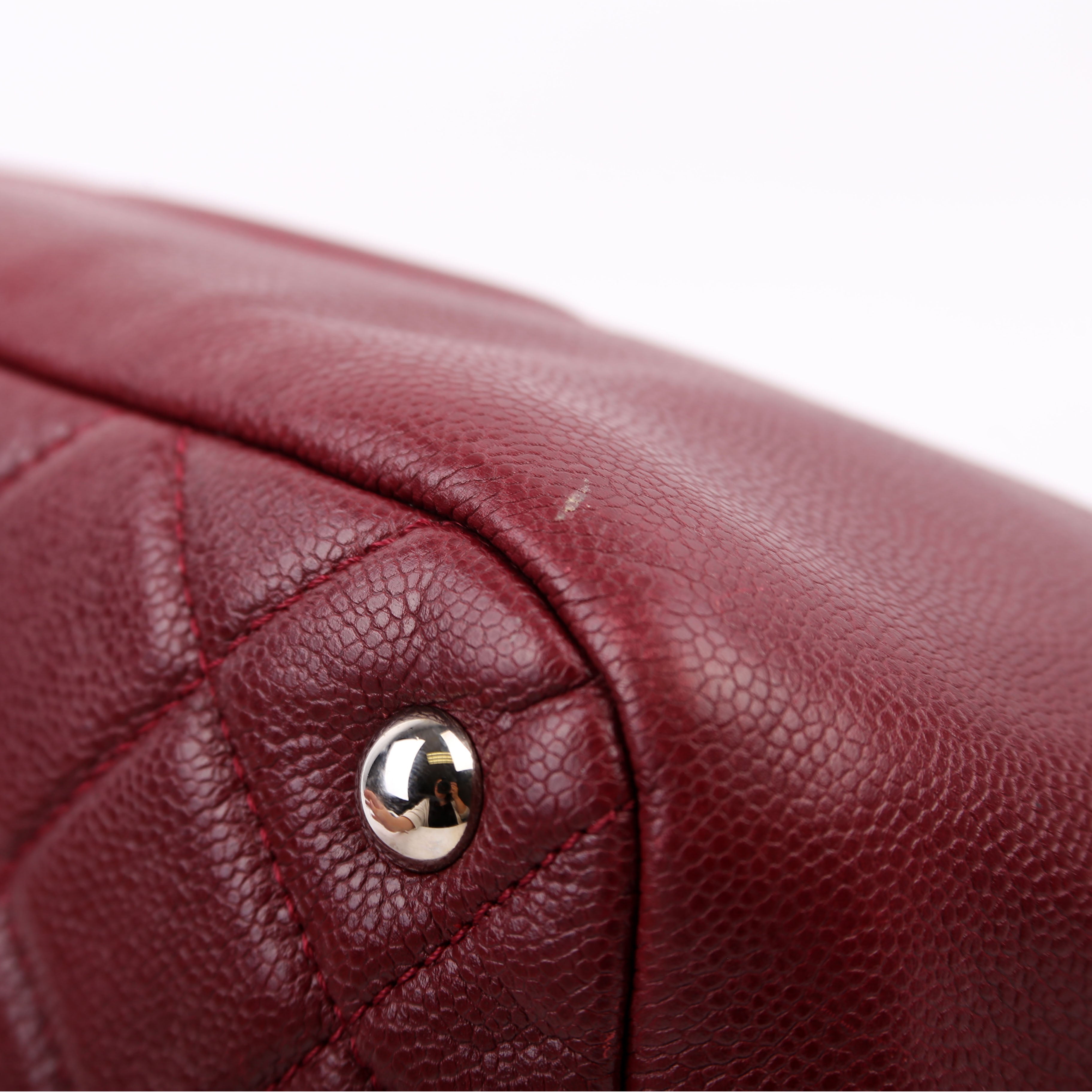 Timeless CC Soft Caviar Tote 14M Burgundy