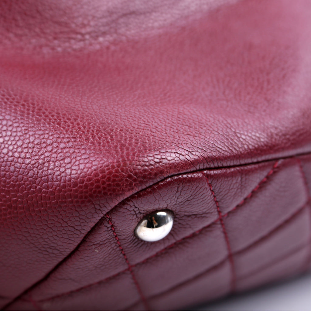 Timeless CC Soft Caviar Tote 14M Burgundy