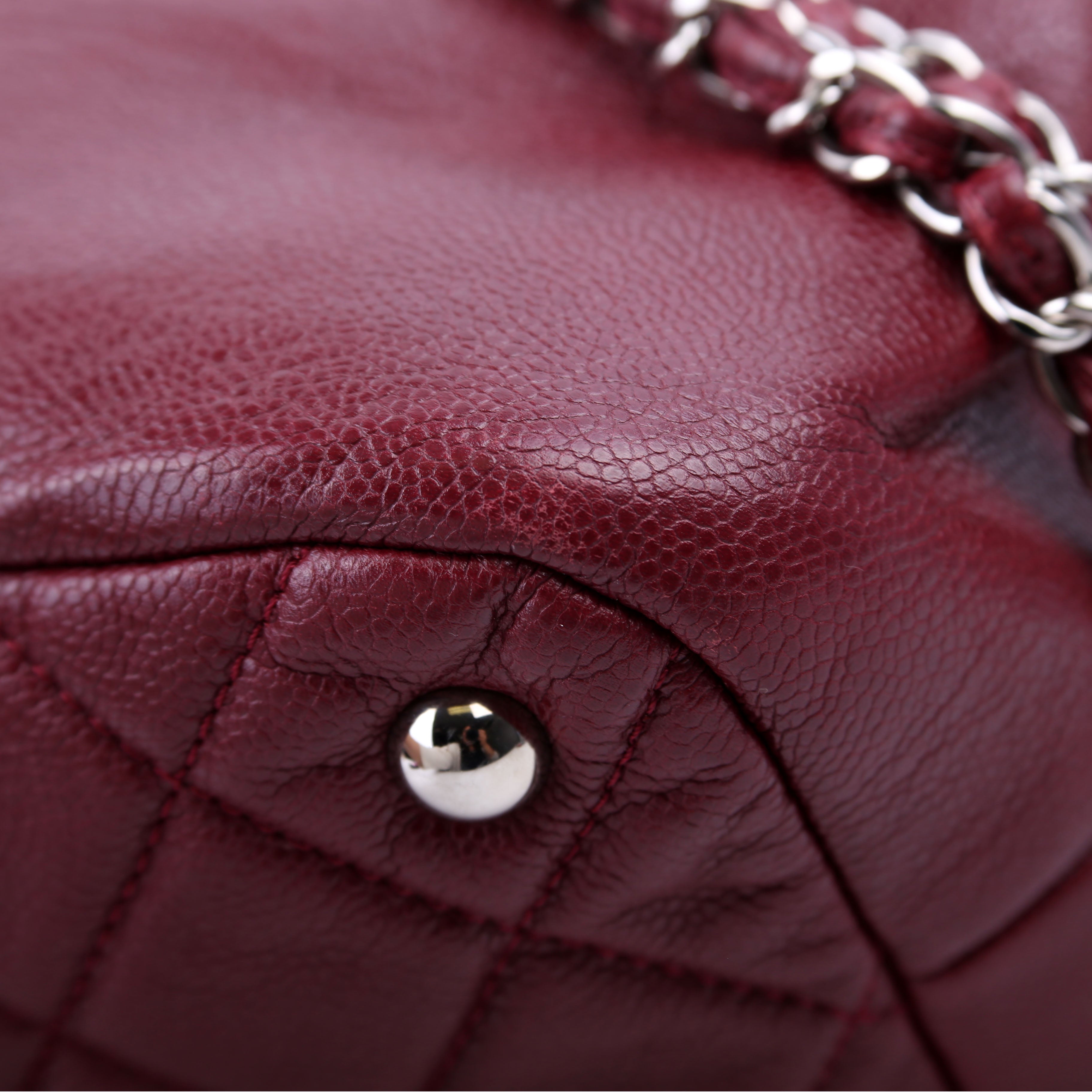 Timeless CC Soft Caviar Tote 14M Burgundy