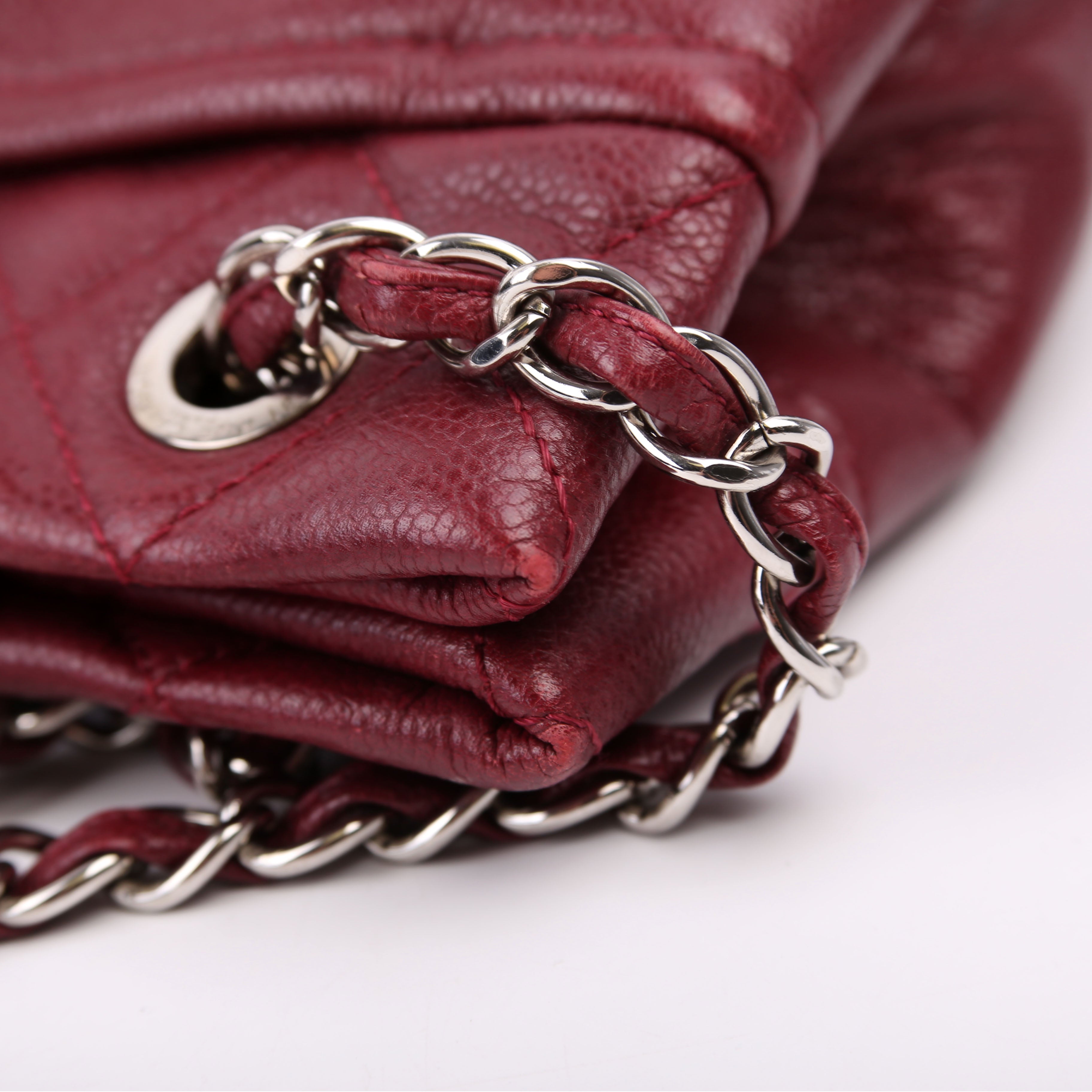 Timeless CC Soft Caviar Tote 14M Burgundy