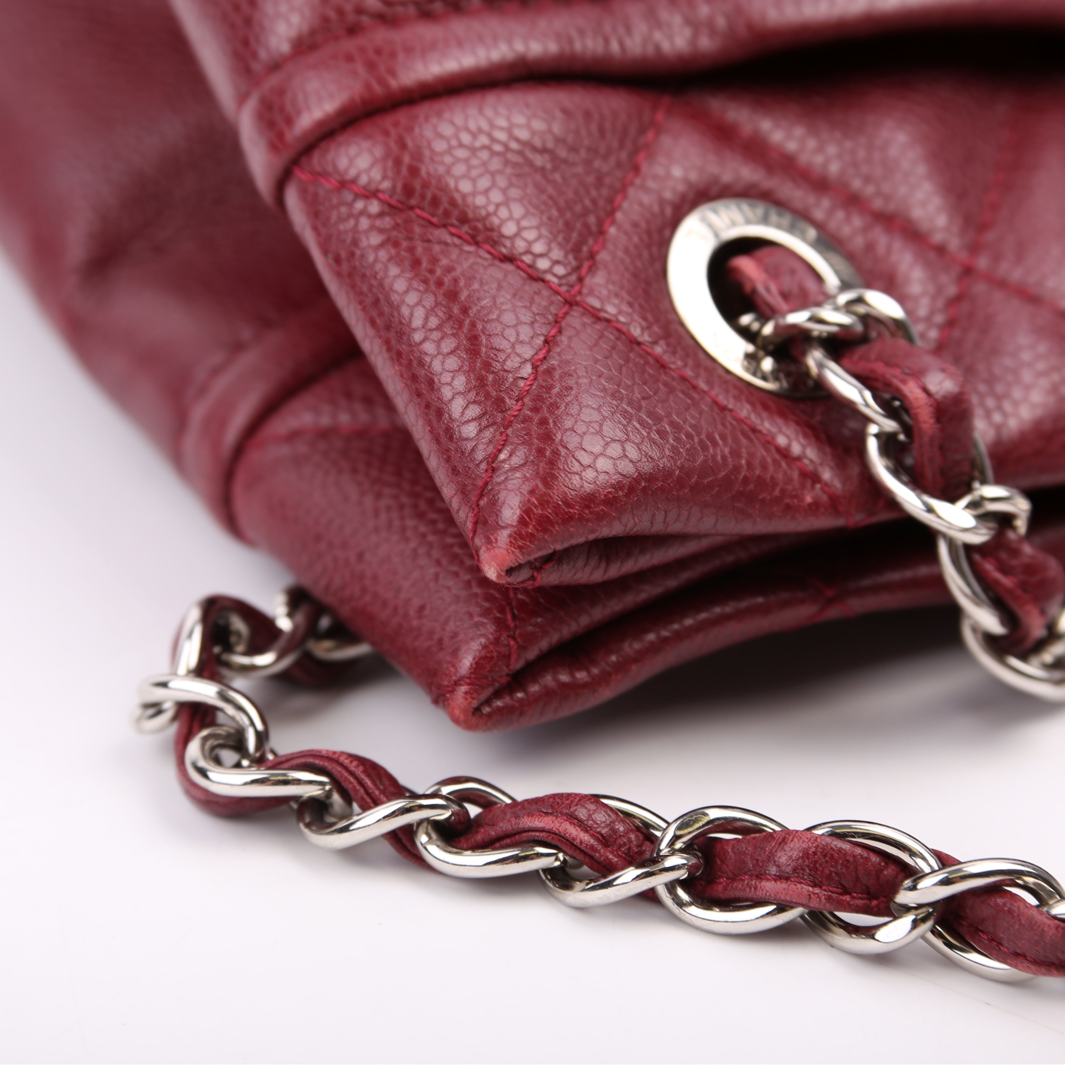 Timeless CC Soft Caviar Tote 14M Burgundy