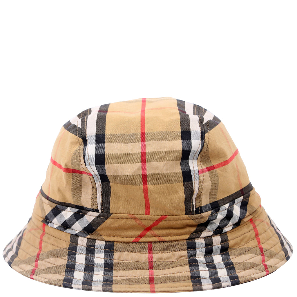 Vintage Check Bucket Hat Size S Tan
