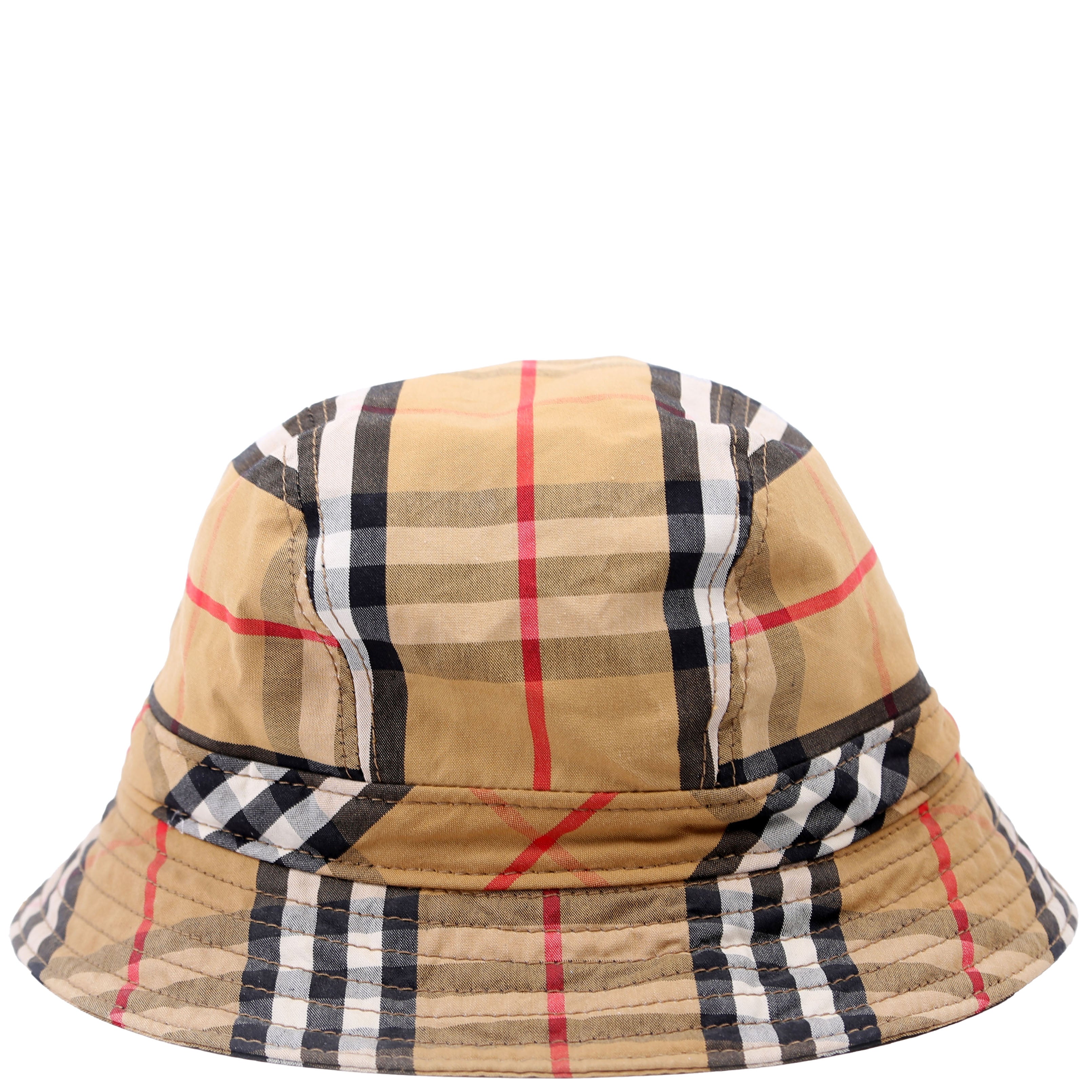 Vintage Check Bucket Hat Size S Tan