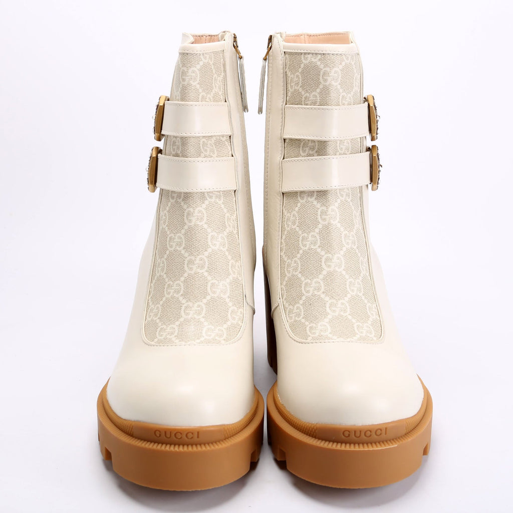 Kensington GG Double Buckle Ankle Boots Size 41