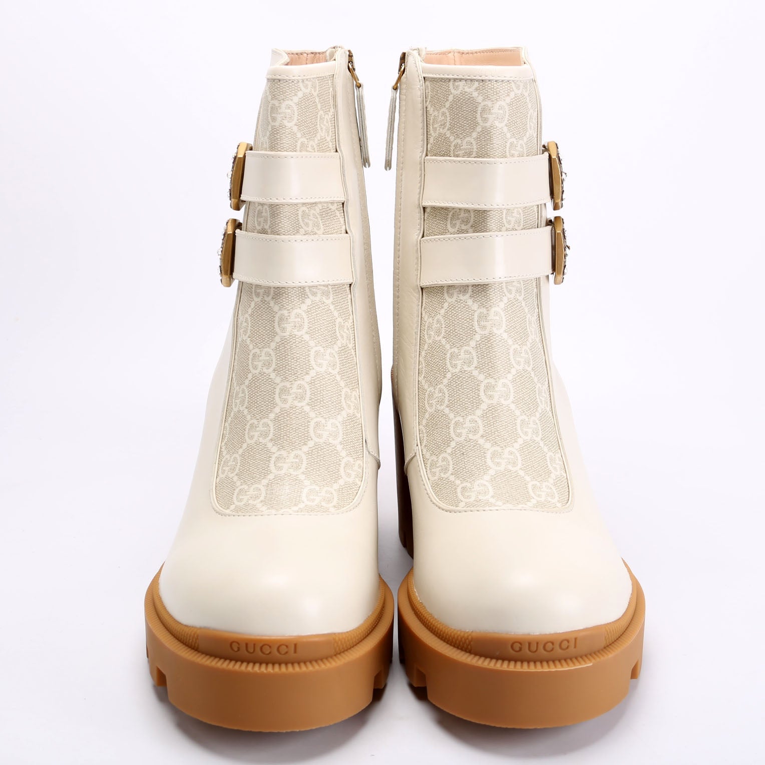 Kensington GG Double Buckle Ankle Boots Size 41