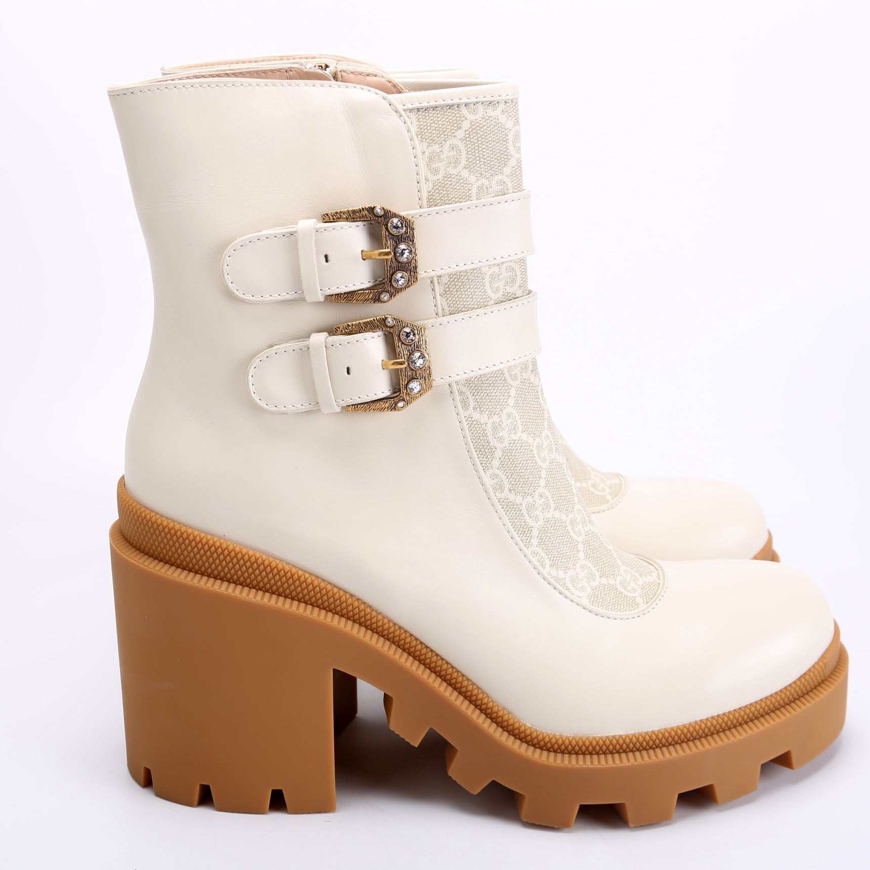Kensington GG Double Buckle Ankle Boots Size 41