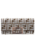 8M3065 FF Jacquard 1974 Continental Wallet On Chain Brown/Silver