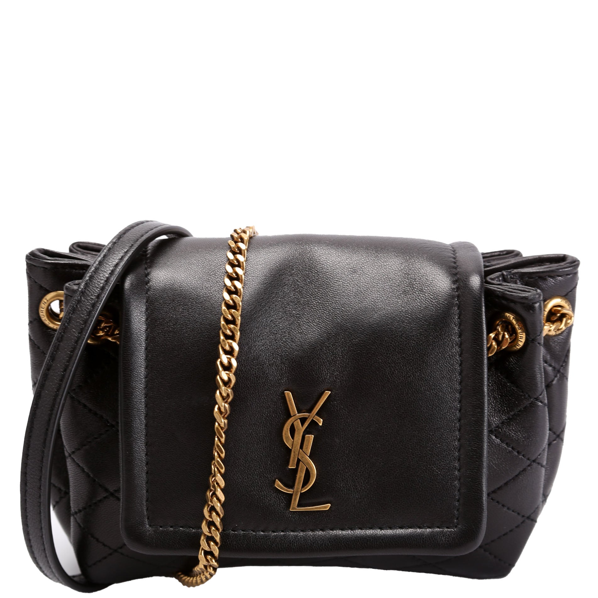 672738 Mini Notlita Quilted Lambskin Black