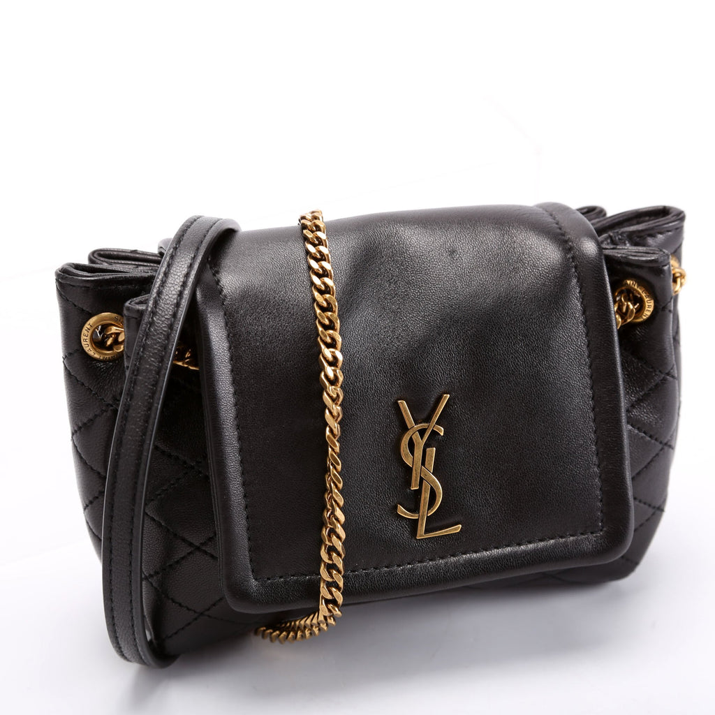 672738 Mini Notlita Quilted Lambskin Black