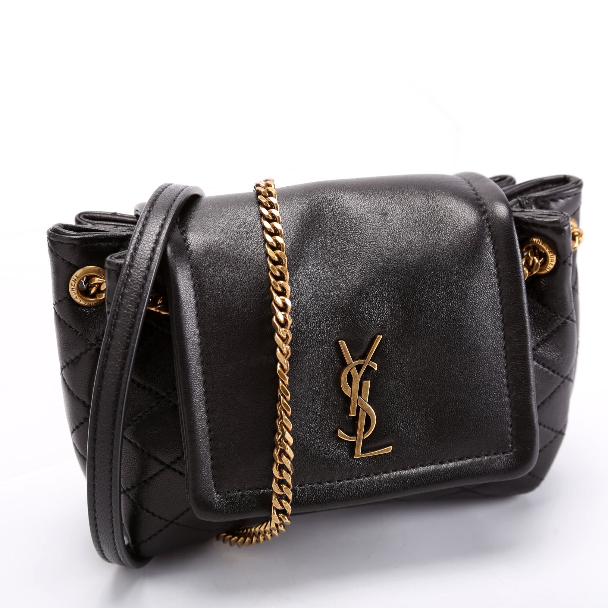 672738 Mini Notlita Quilted Lambskin Black