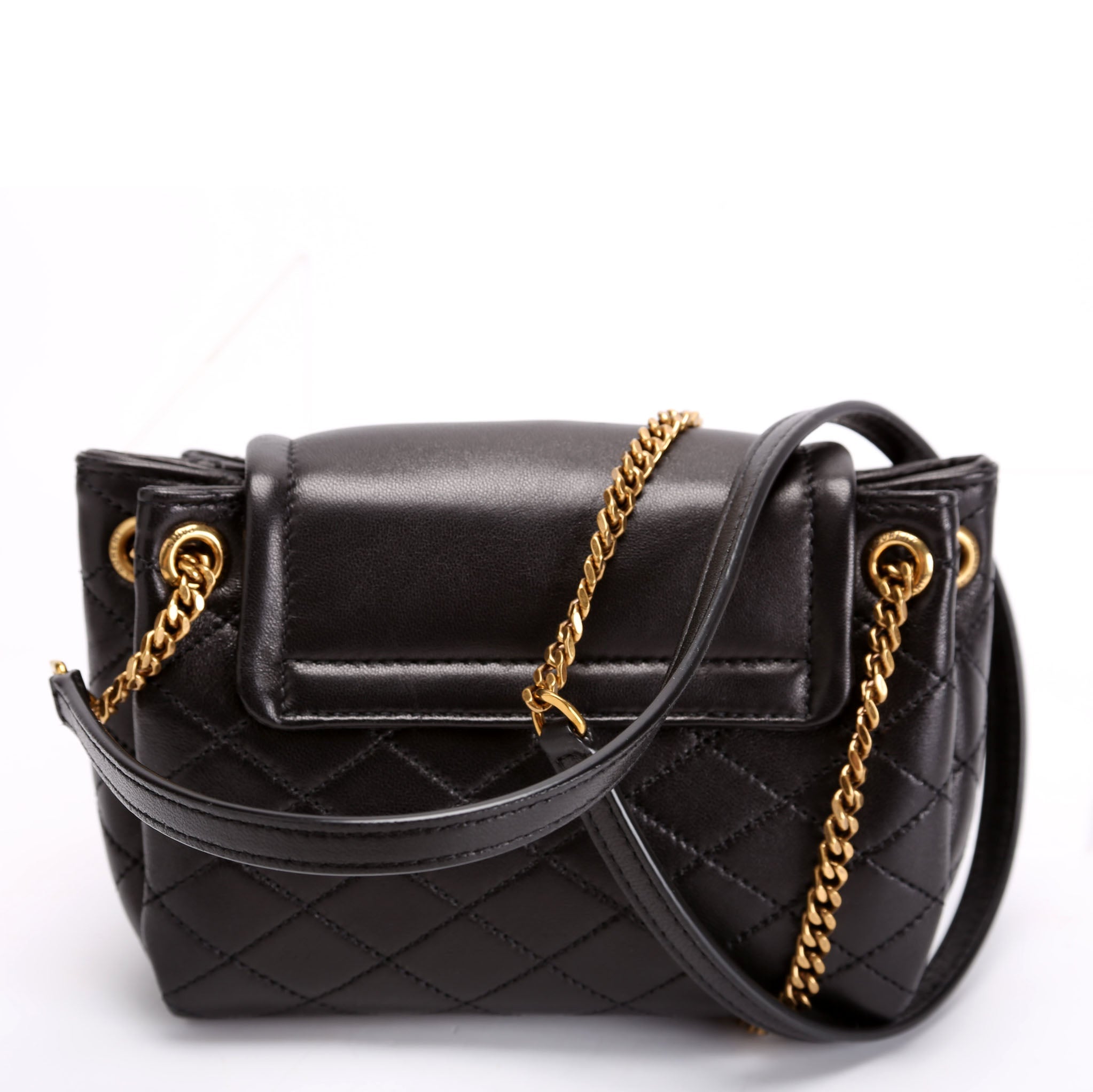 672738 Mini Notlita Quilted Lambskin Black