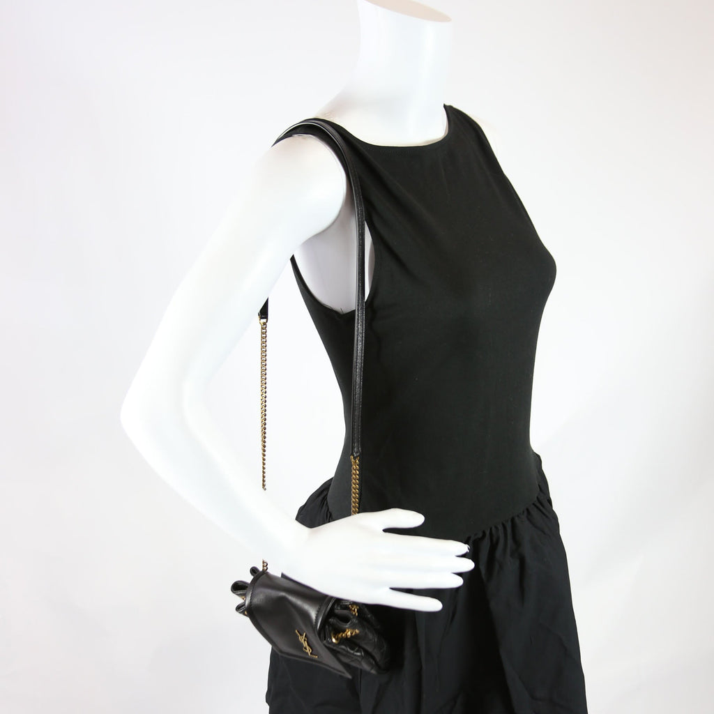 672738 Mini Notlita Quilted Lambskin Black