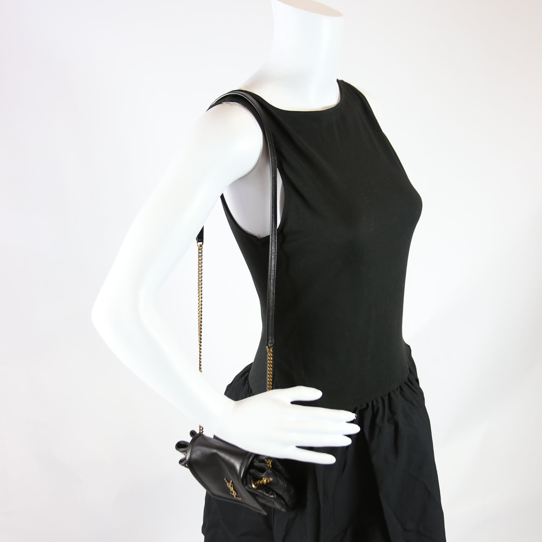 672738 Mini Notlita Quilted Lambskin Black