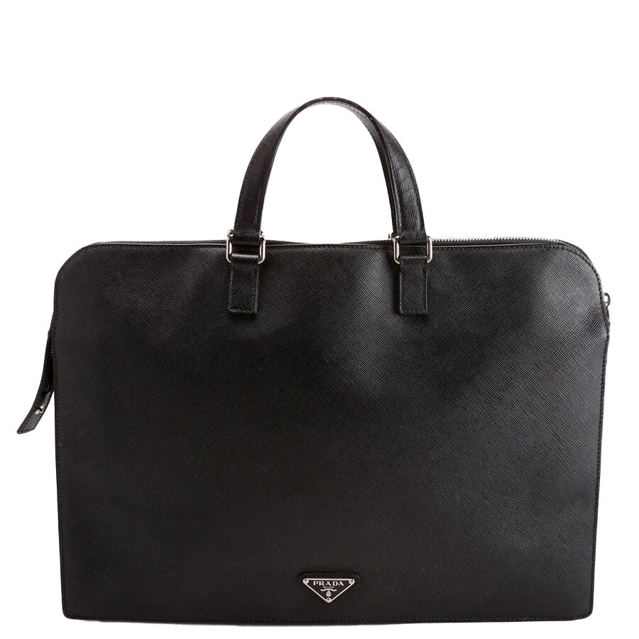 Saffiano Lux Briefcase Black