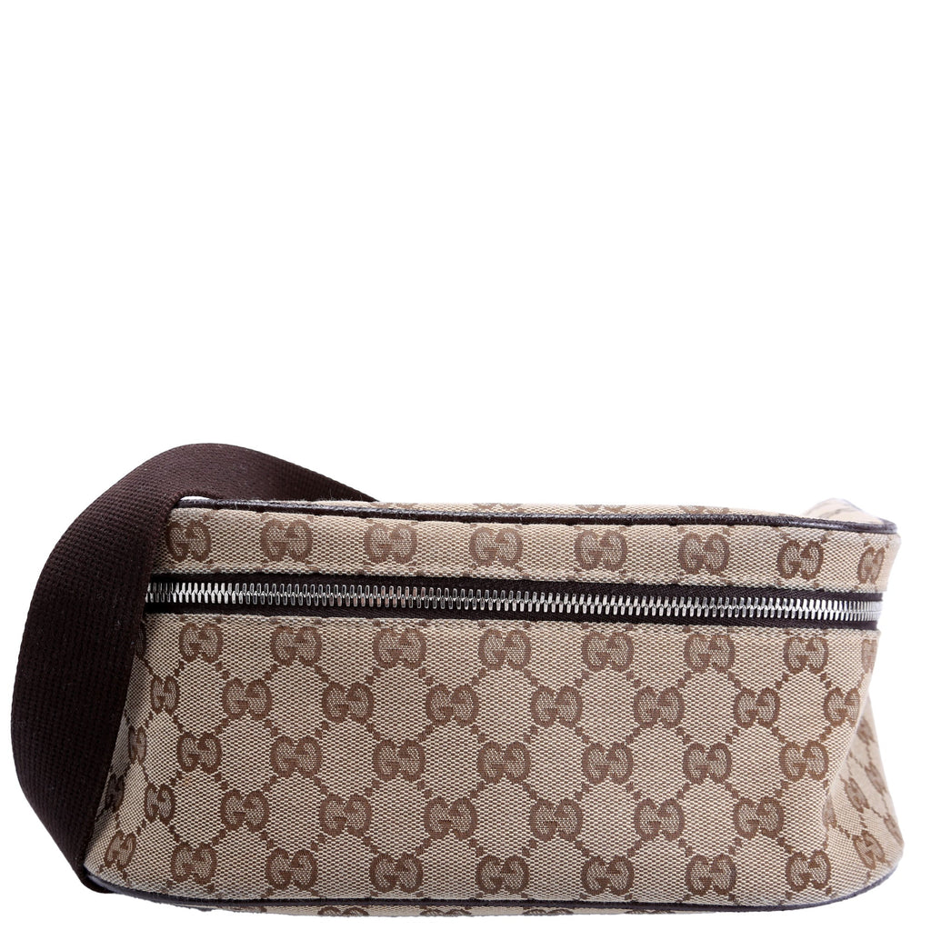 630915 GG Canvas Waist Pouch Brown