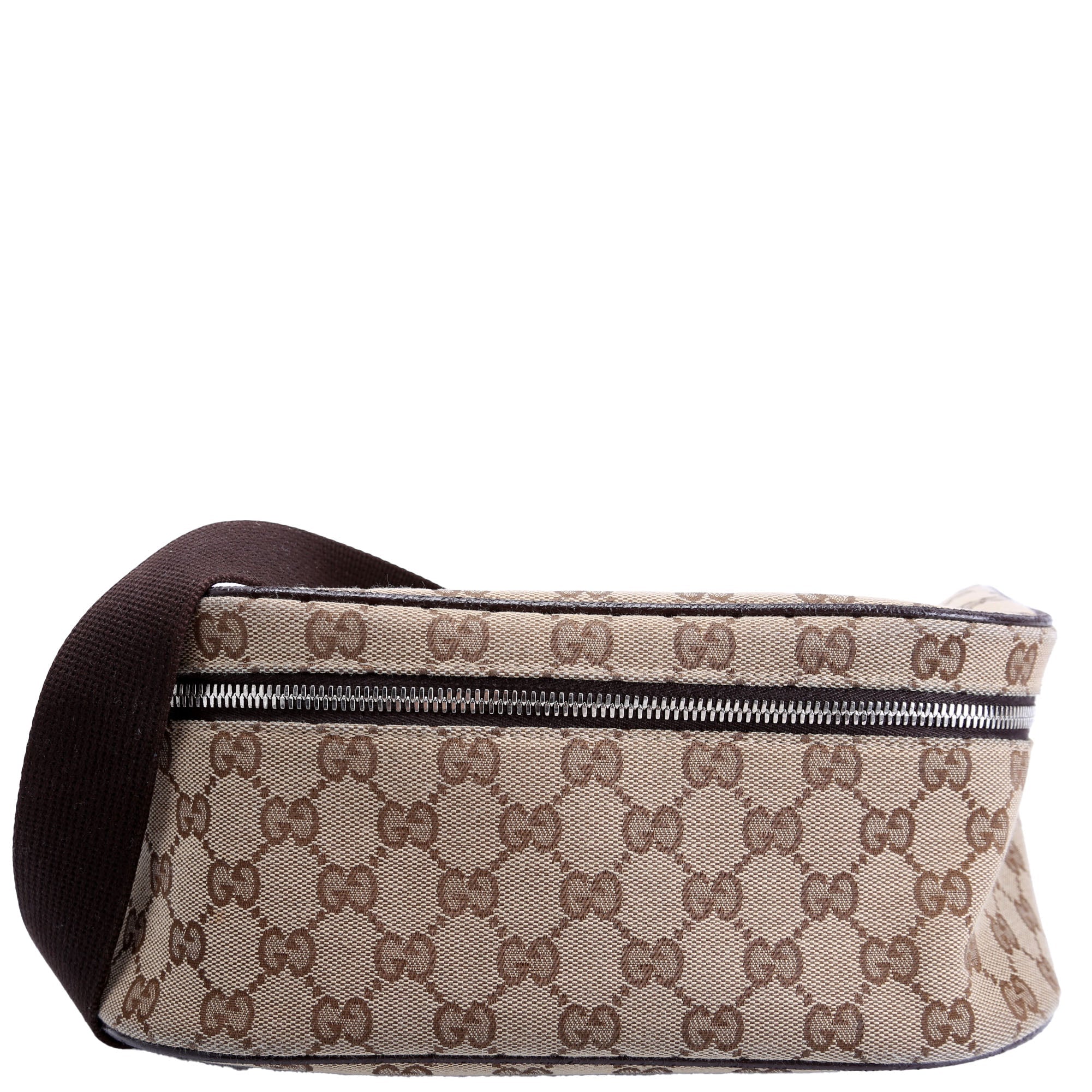 630915 GG Canvas Waist Pouch Brown