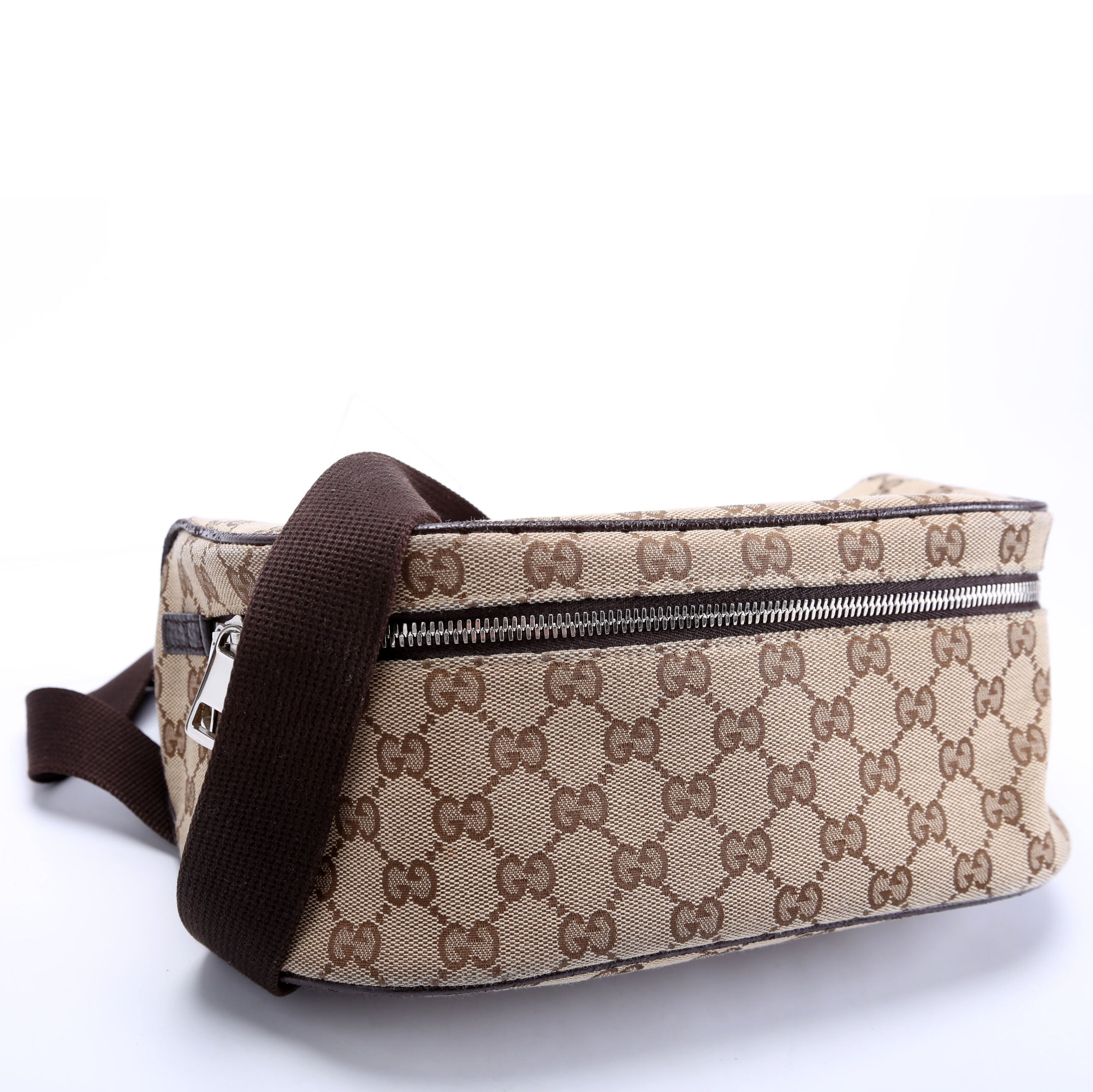 630915 GG Canvas Waist Pouch Brown