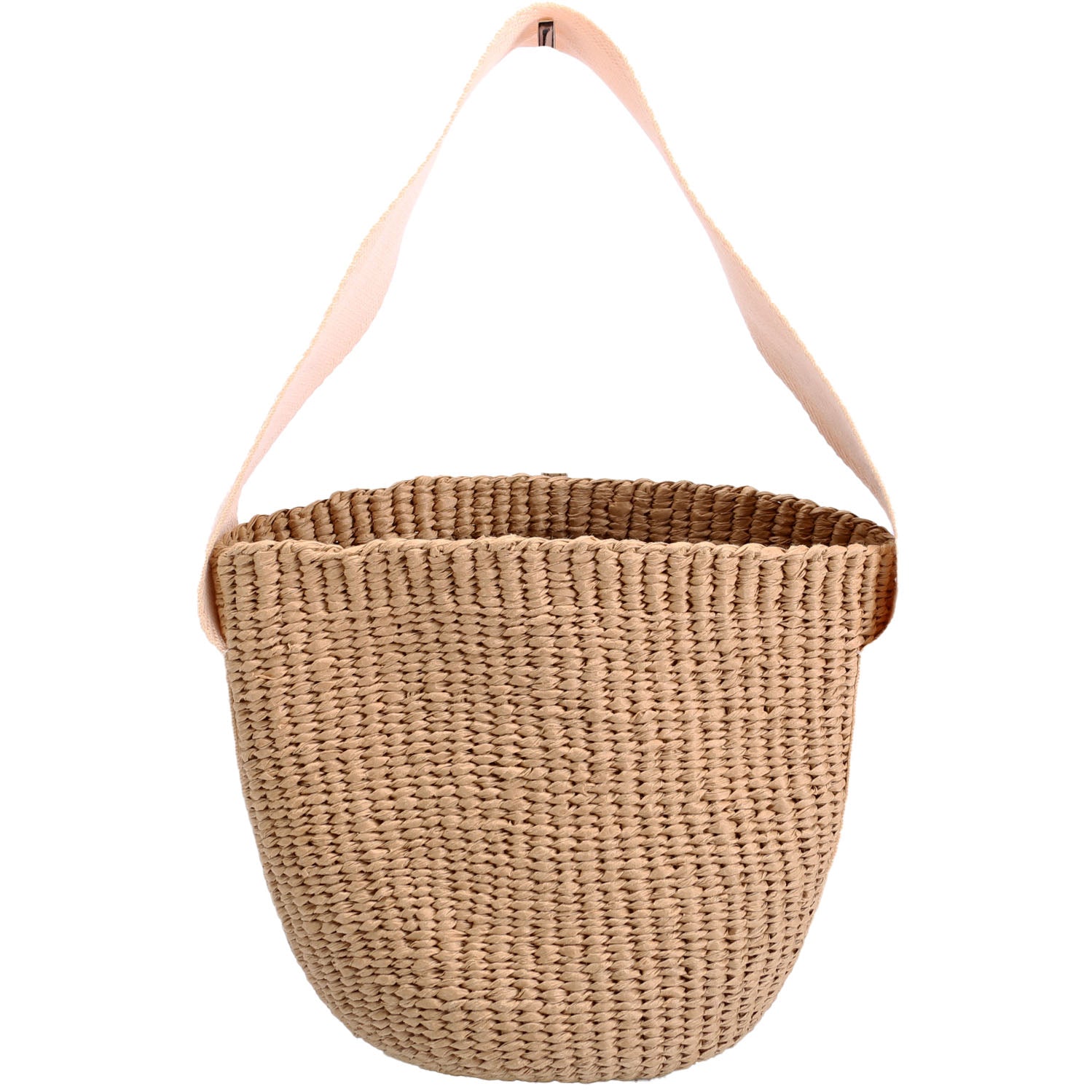 Children's Straw Basket Handle Bag Beige