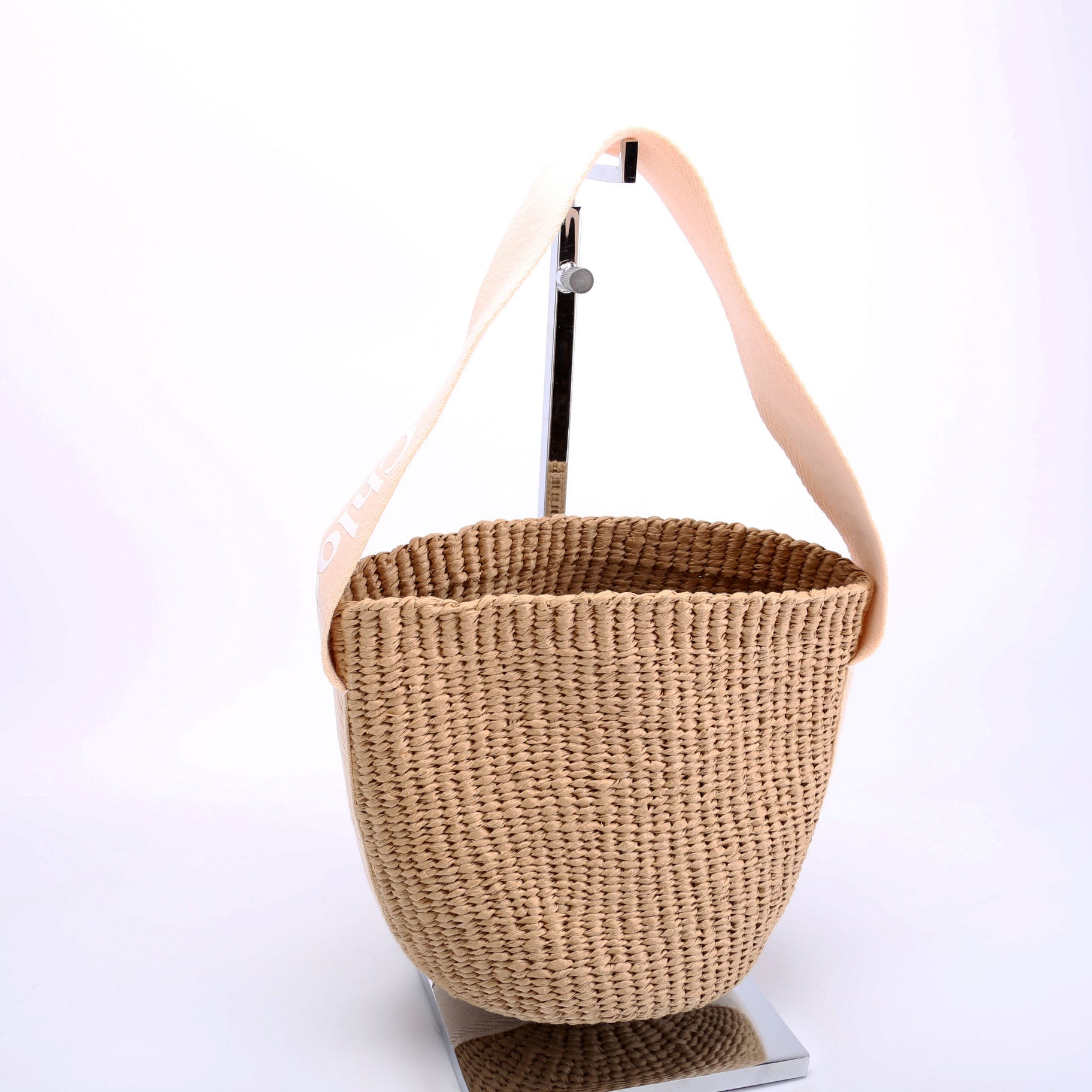 Children's Straw Basket Handle Bag Beige