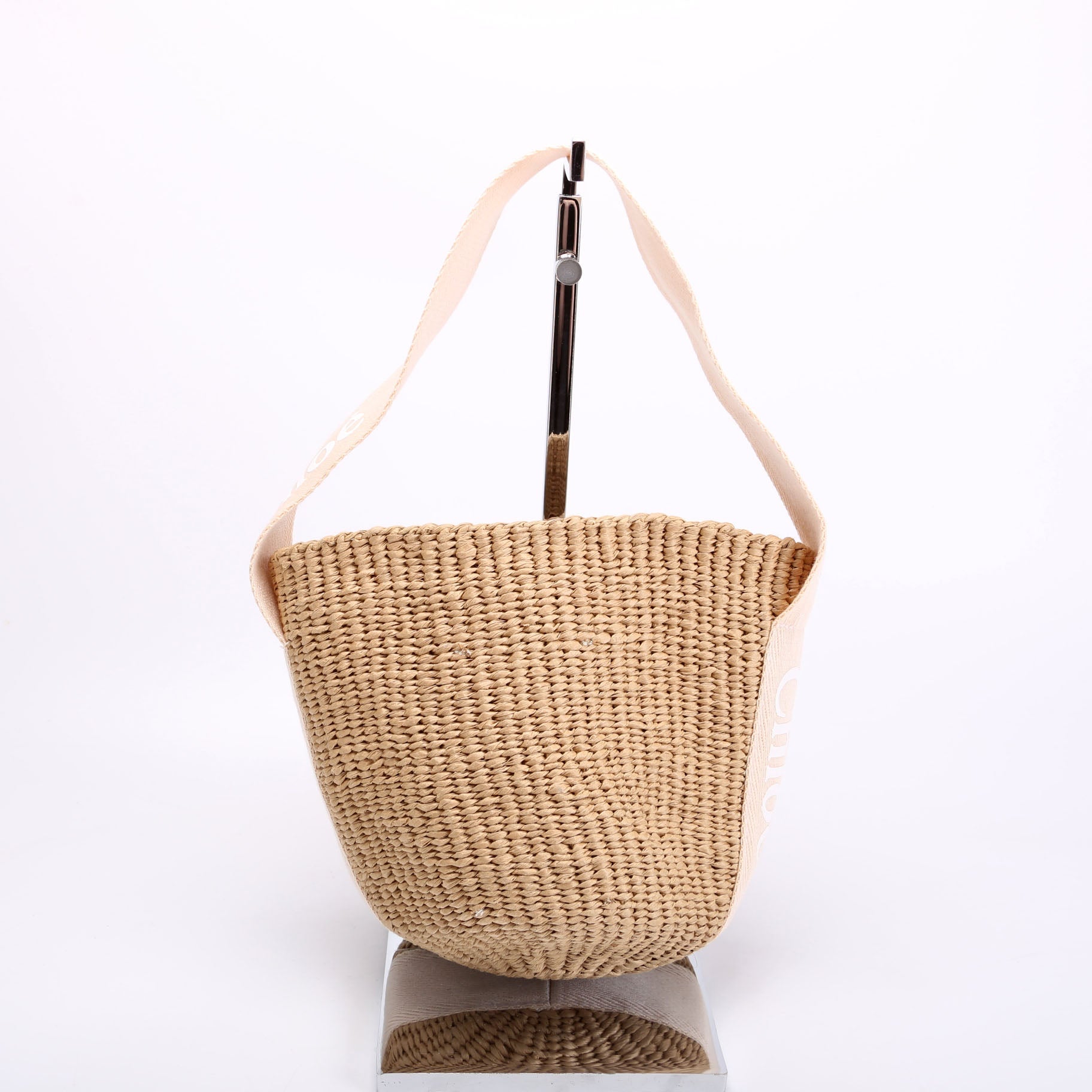Children's Straw Basket Handle Bag Beige