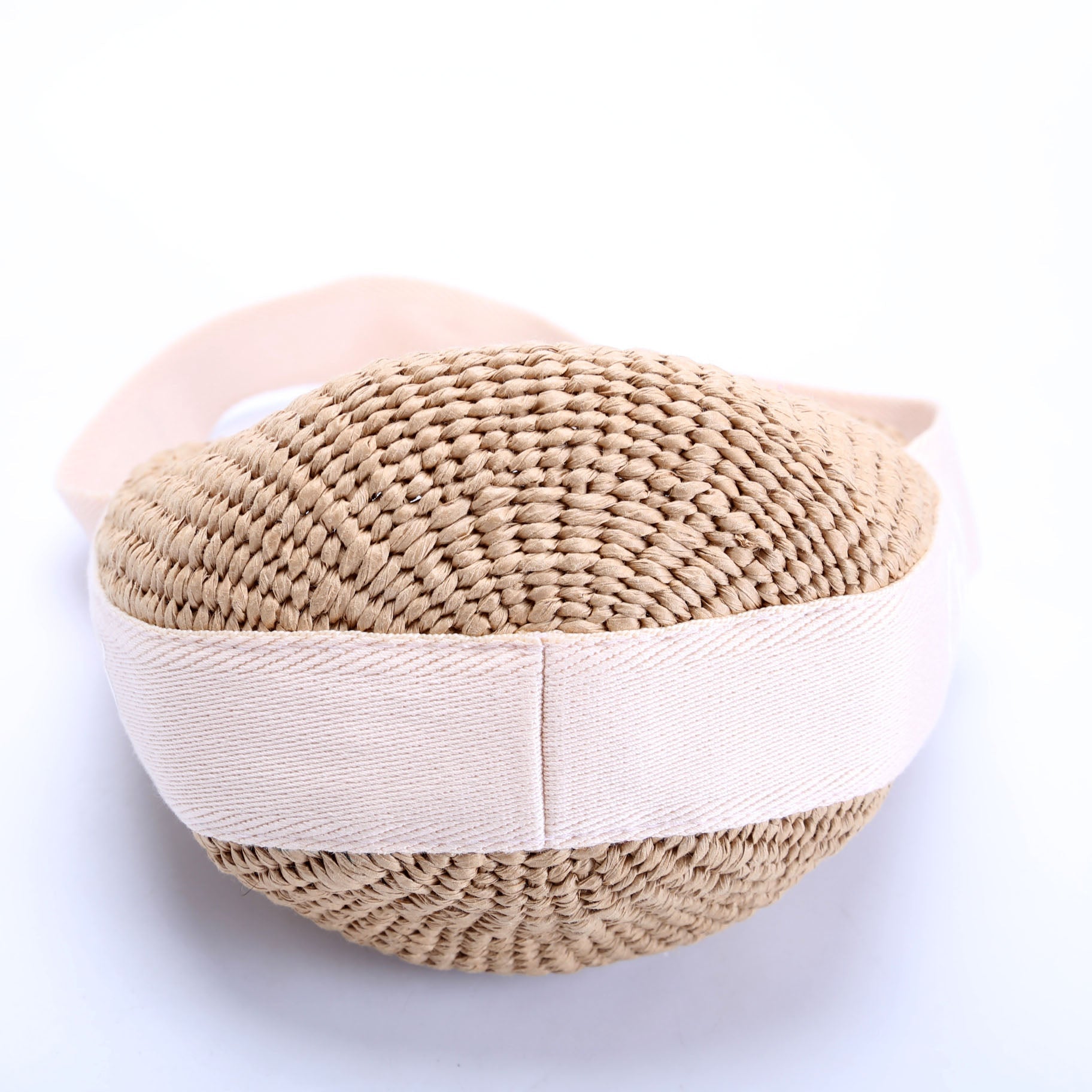 Children's Straw Basket Handle Bag Beige