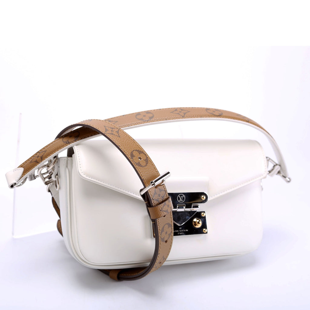 Swing Bag Reversed Monogram Calfskin White/Brown