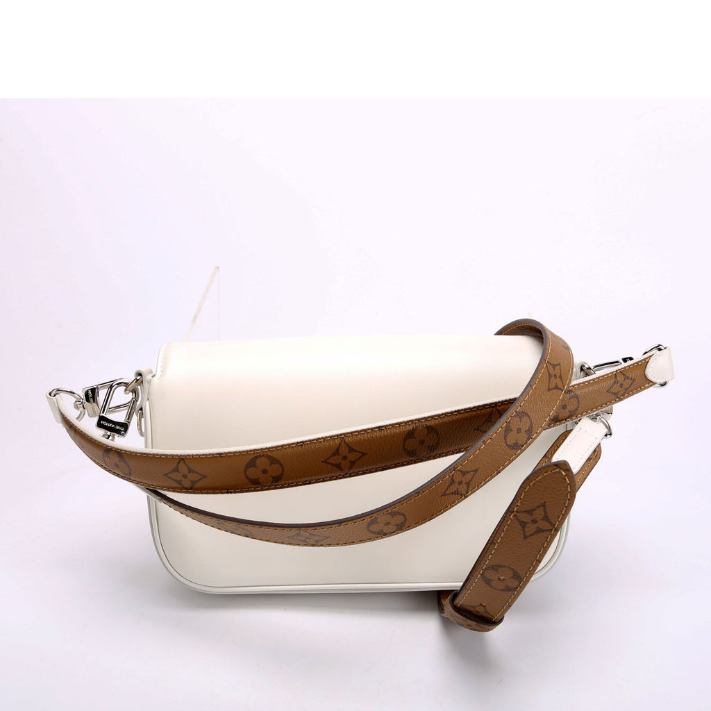 Swing Bag Reversed Monogram Calfskin White/Brown