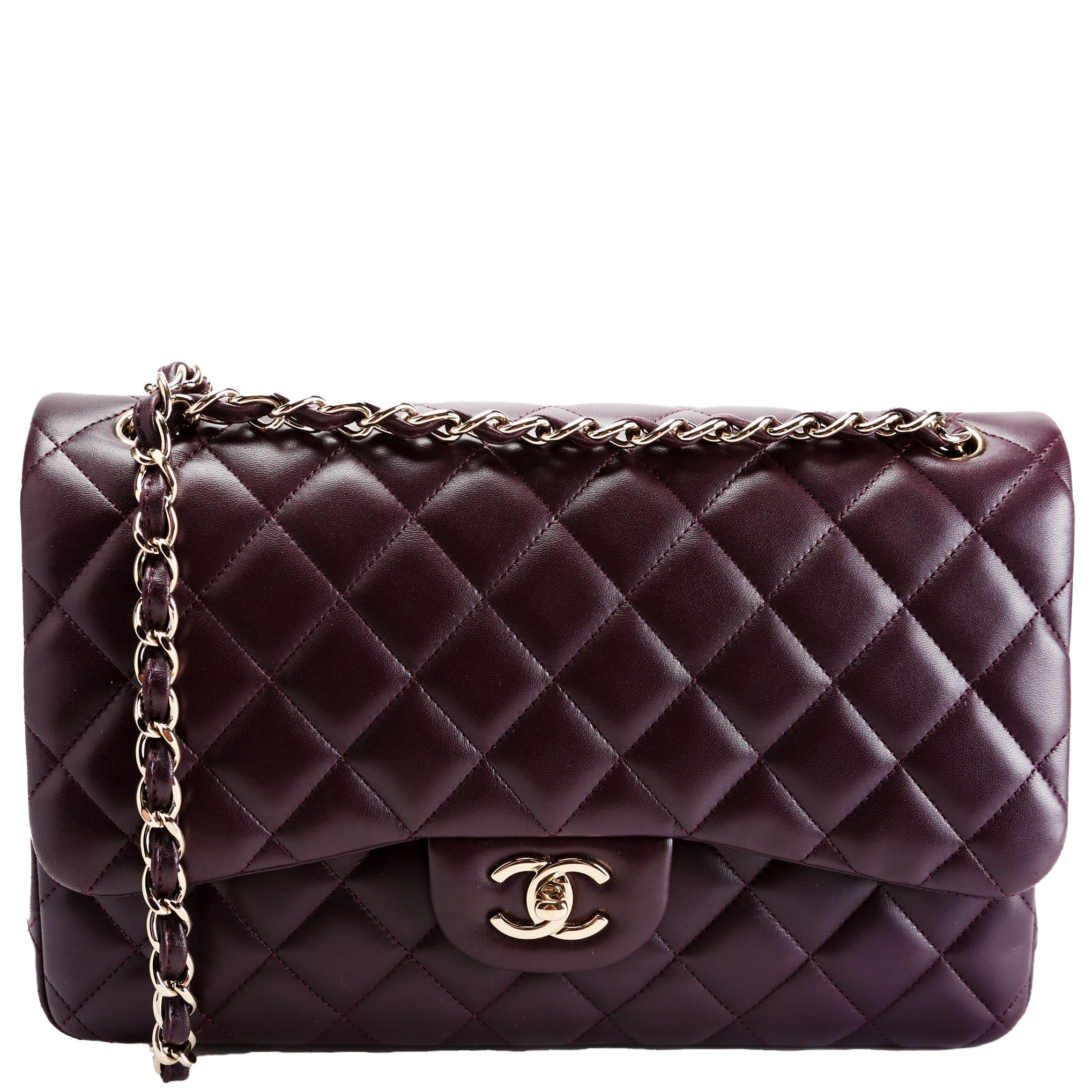 Classic Flap Jumbo Lambskin 23M Plum