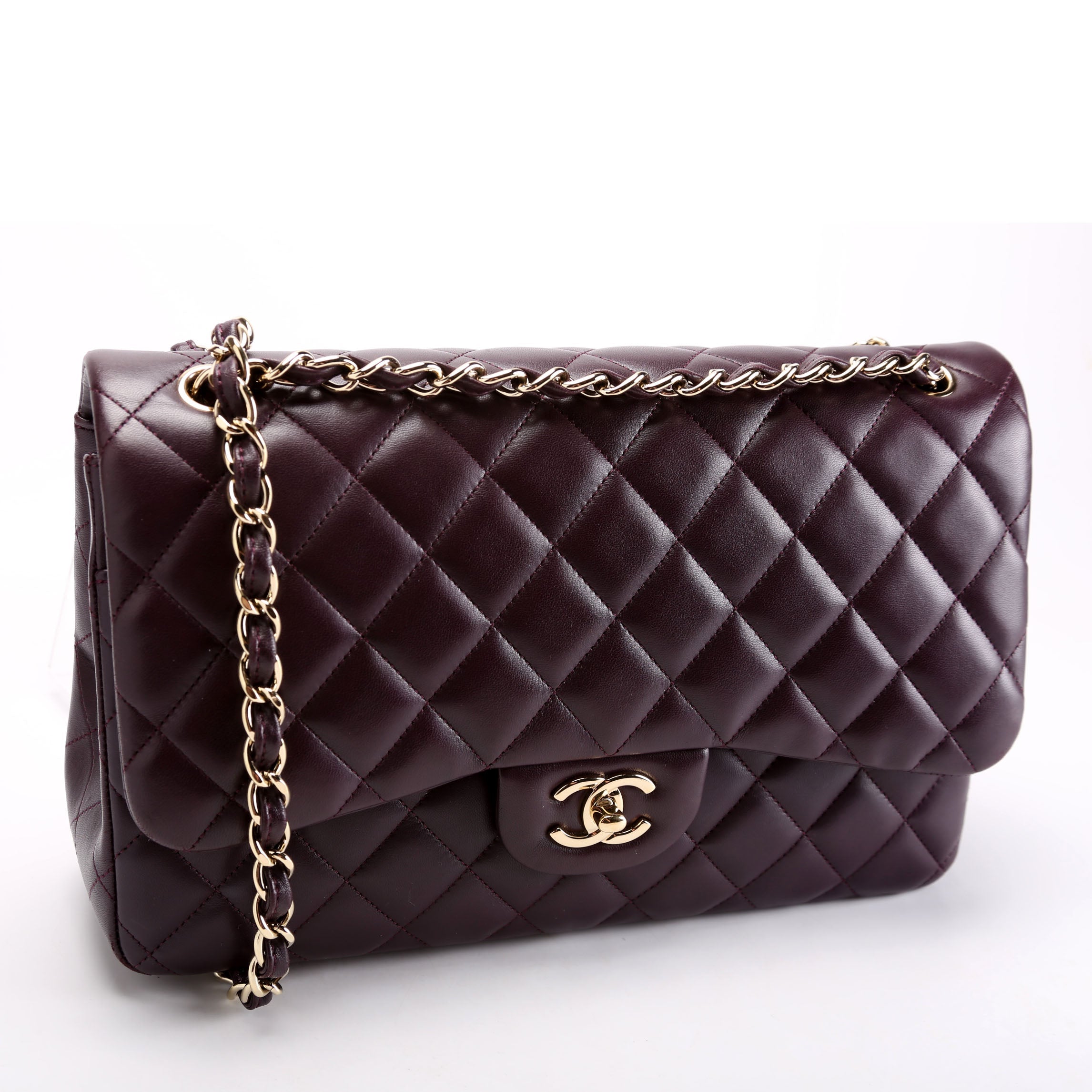 Classic Flap Jumbo Lambskin 23M Plum