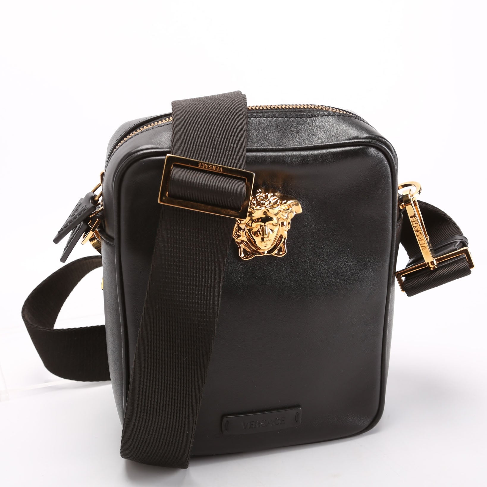 Medusa Crossbody Leather Black